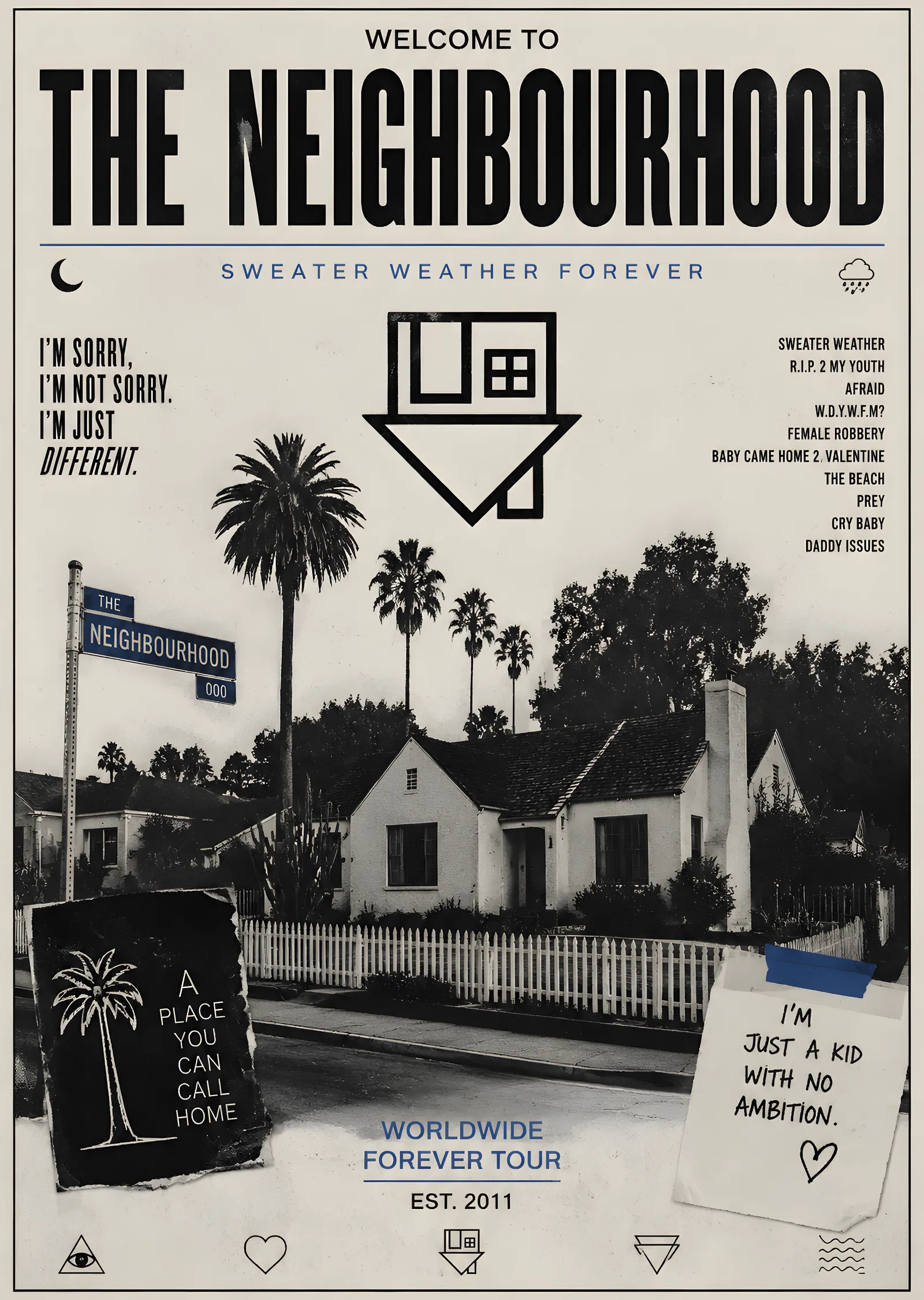 The Neighbourhood: Sweater Weather metal tablo