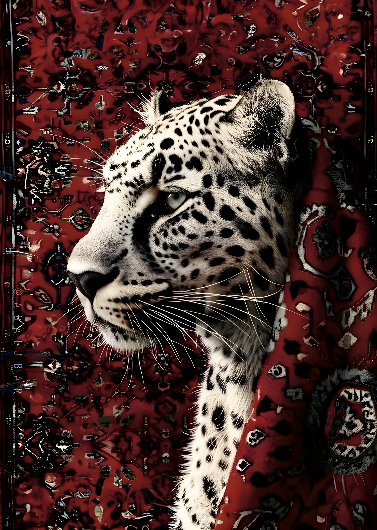 Leopar: Kızıl Halı Üzerindeki Majesteleri metal tablo