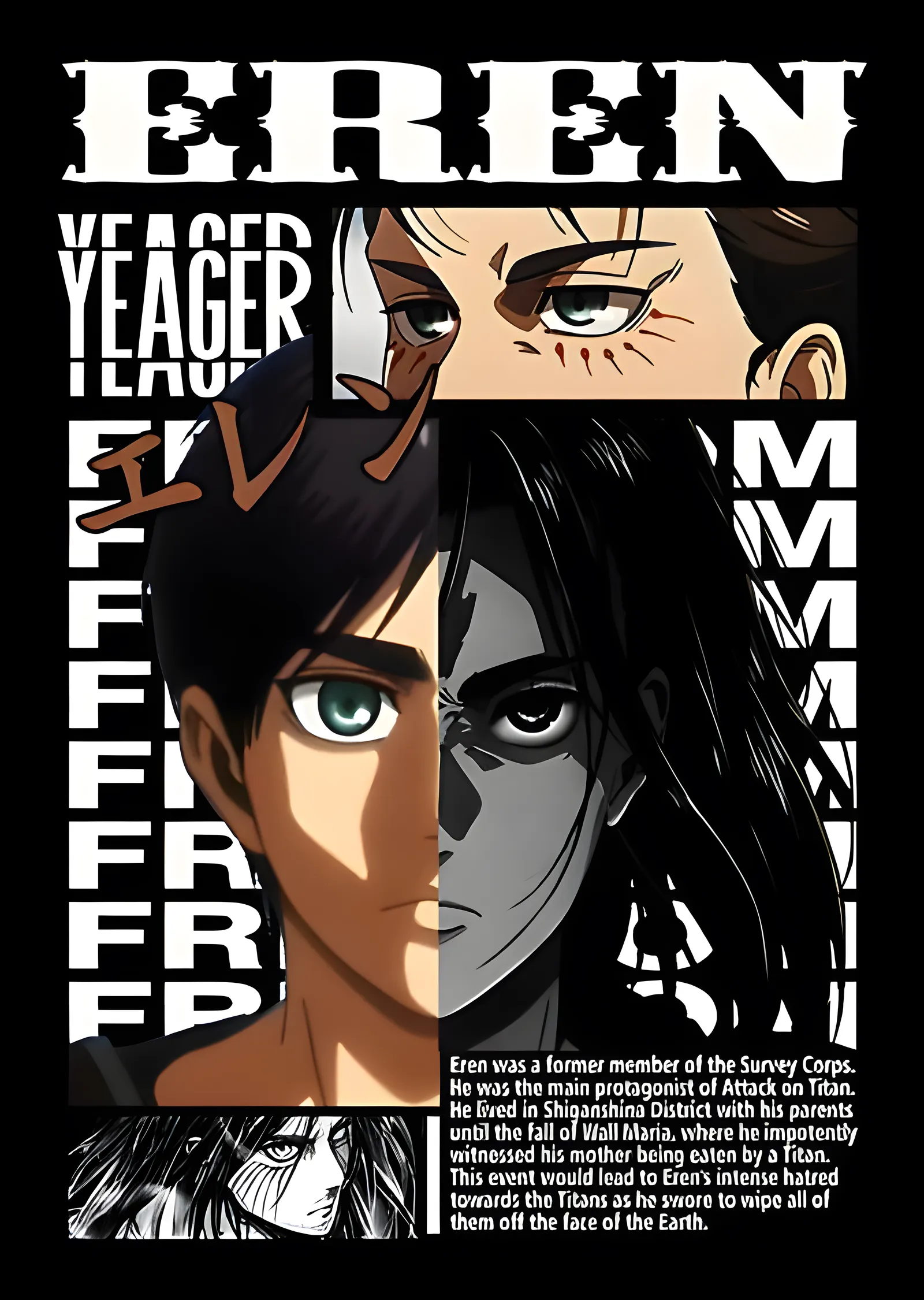 Attack on Titan: Eren Yeager metal tablo