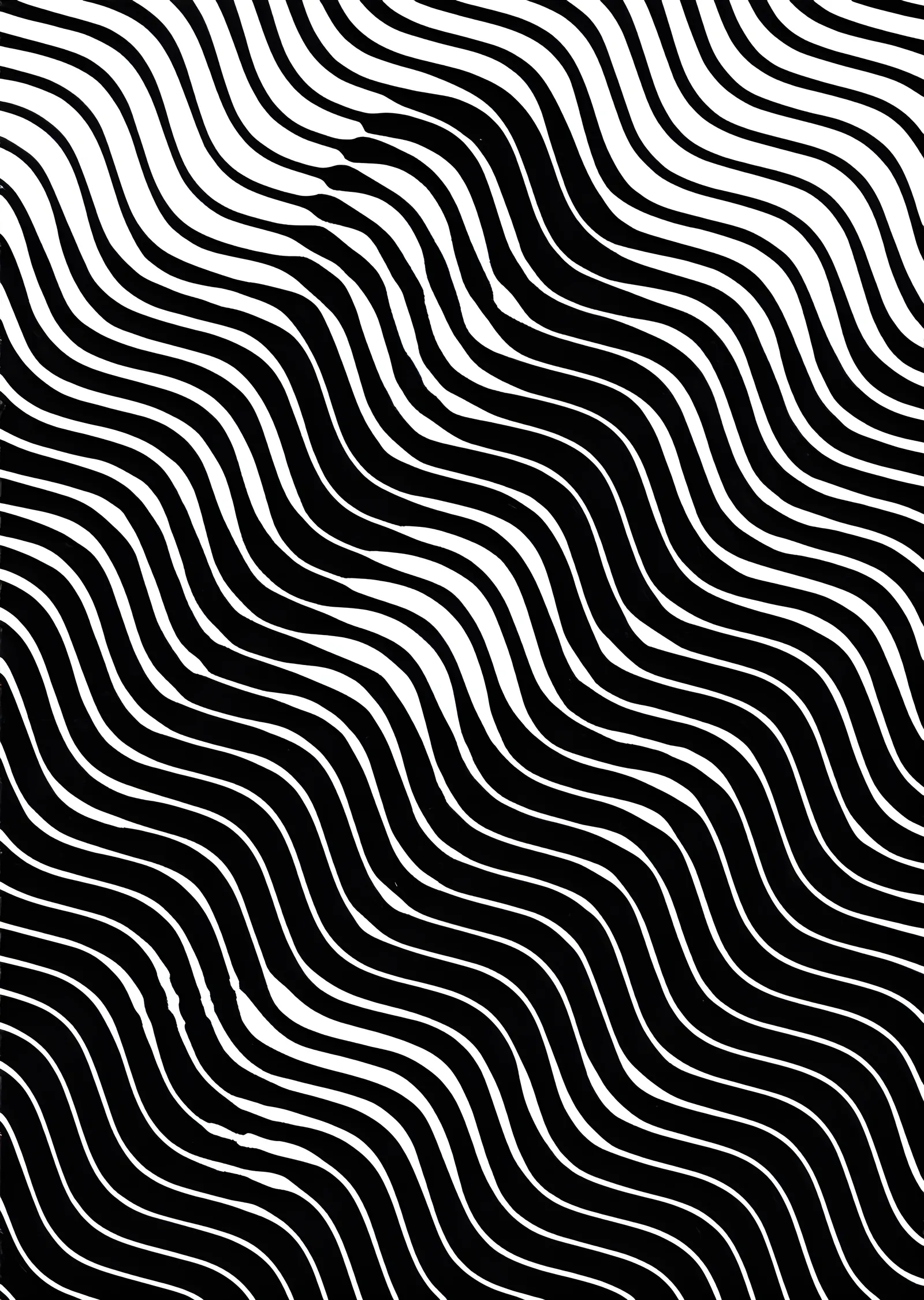 Op-Art: Dalgalı Siyah Beyaz metal tablo