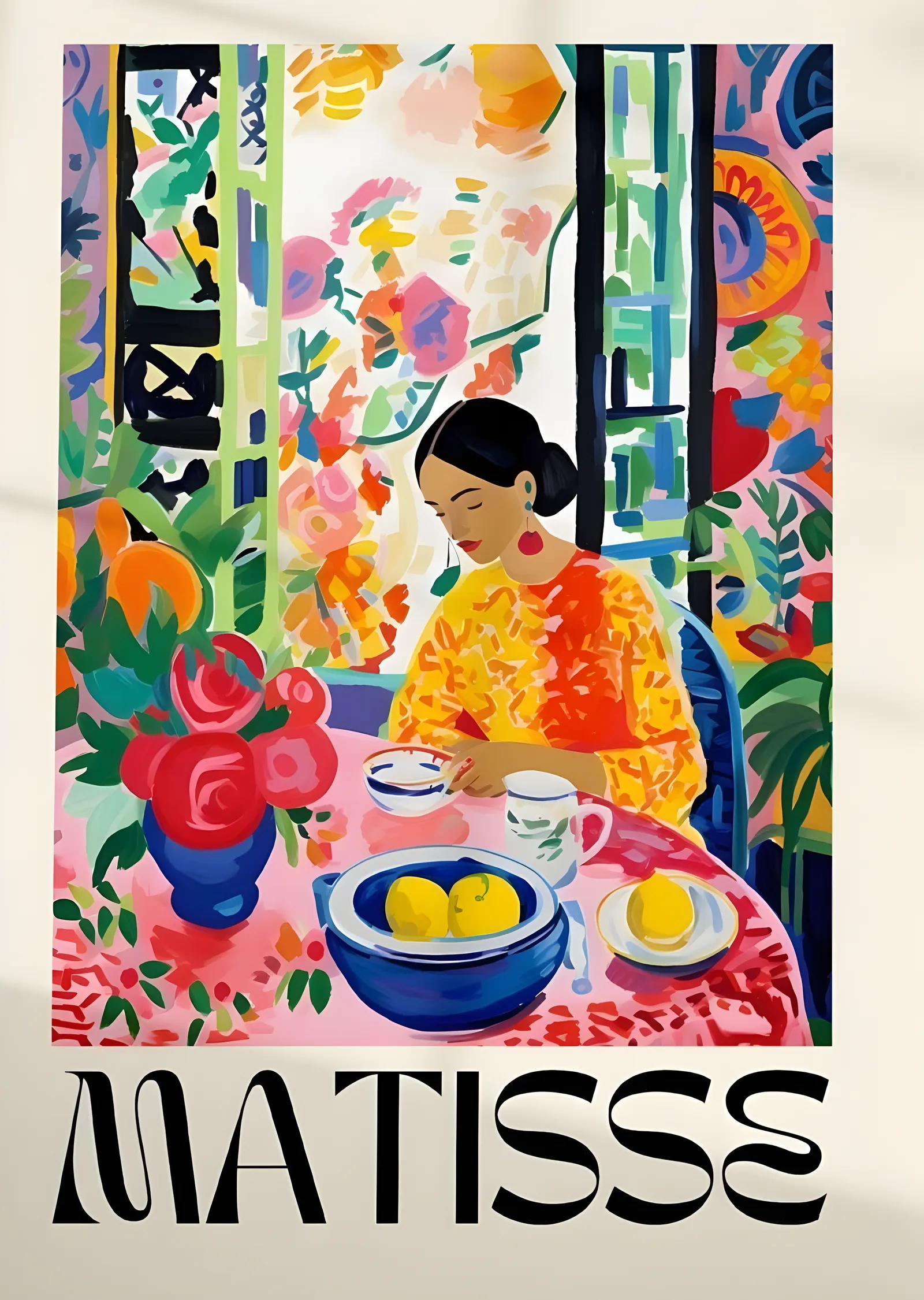 Matisse: Sofra ve Pencere metal tablo