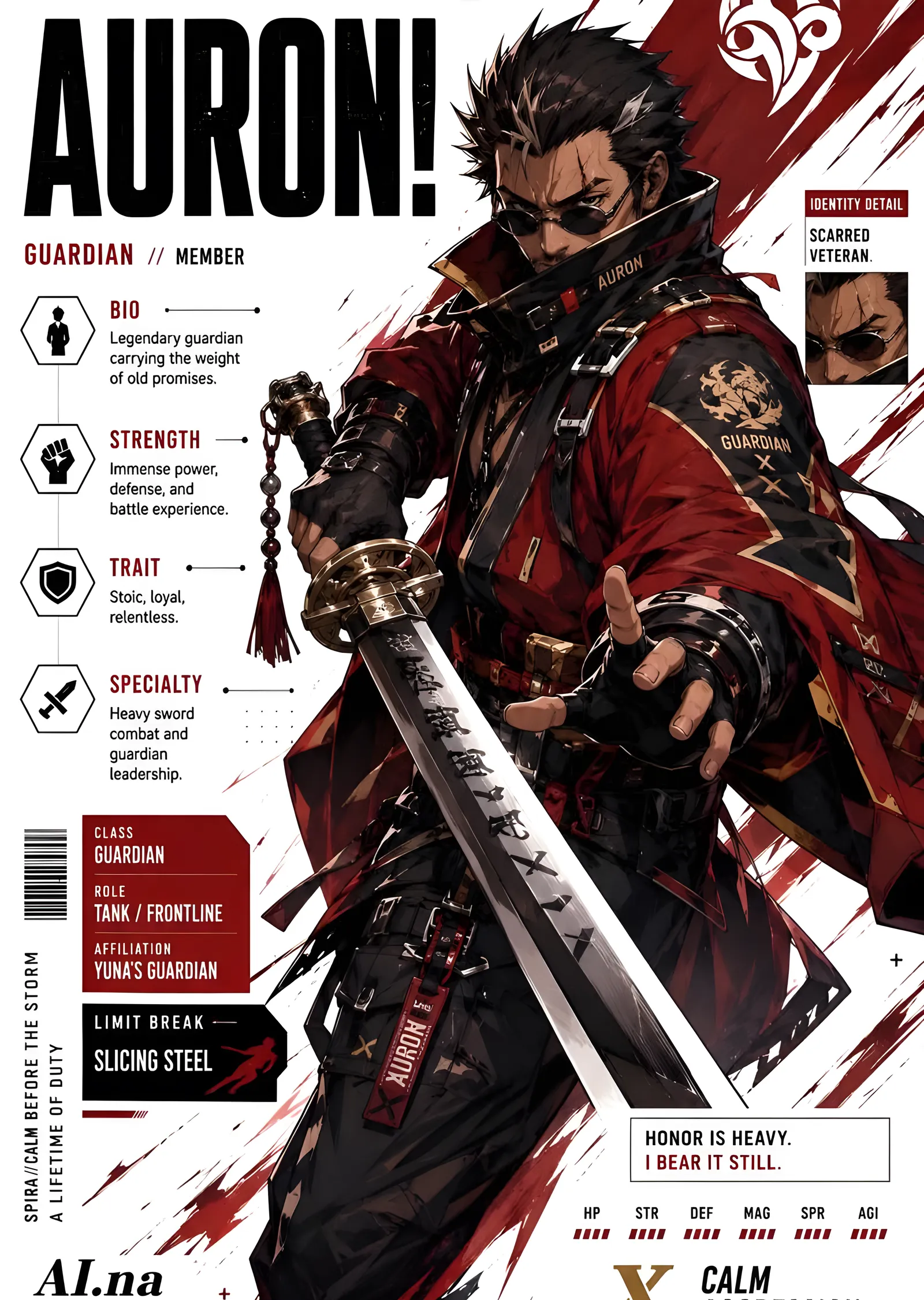 Final Fantasy X - Auron metal tablo
