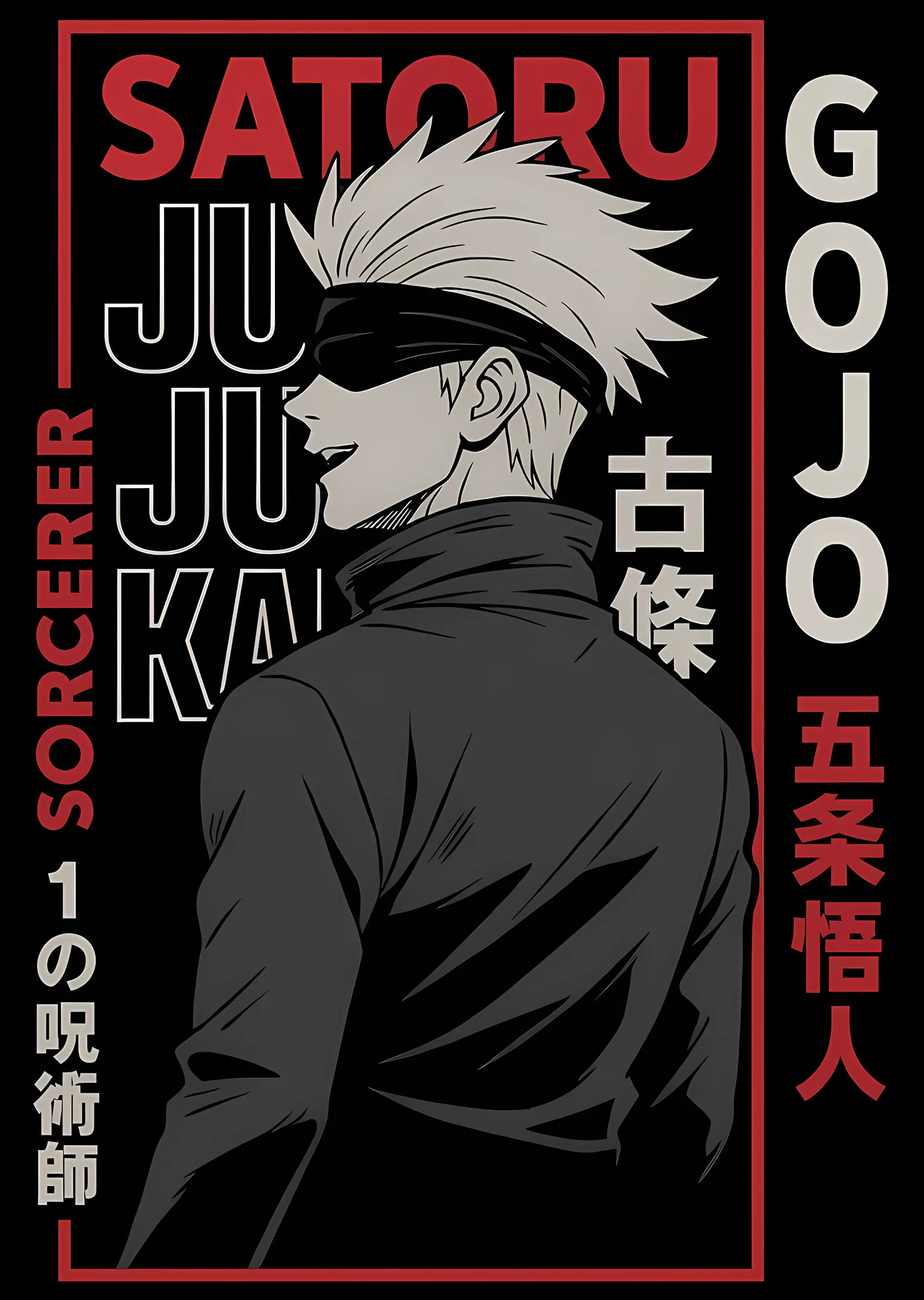 Jujutsu Kaisen: Gojo Satoru Kırmızı metal tablo