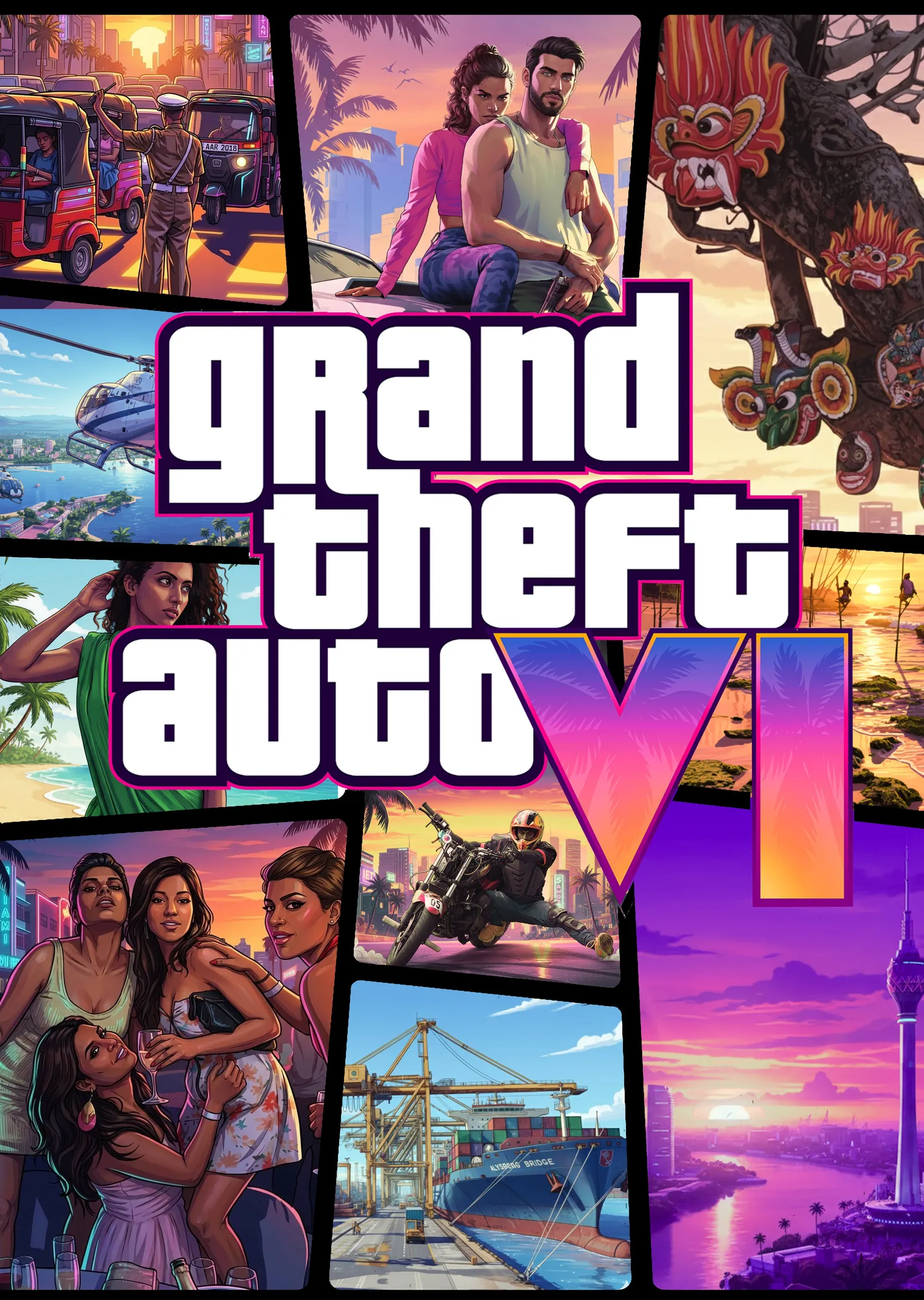 Grand Theft Auto VI - Vice City Neonları metal tablo