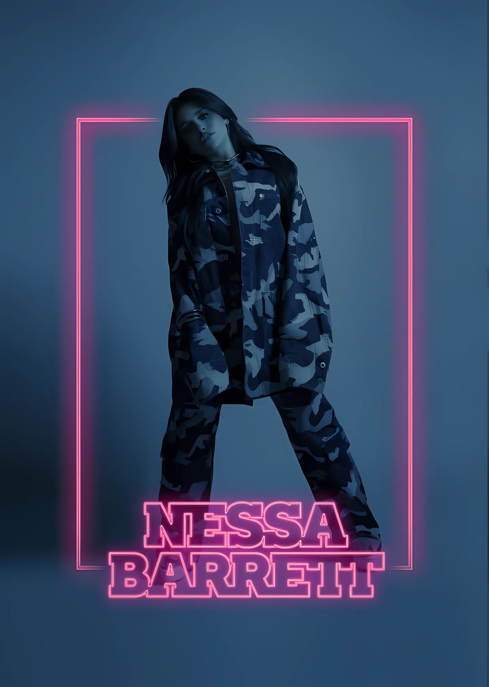 Nessa Barrett: Neon Çerçeve metal tablo