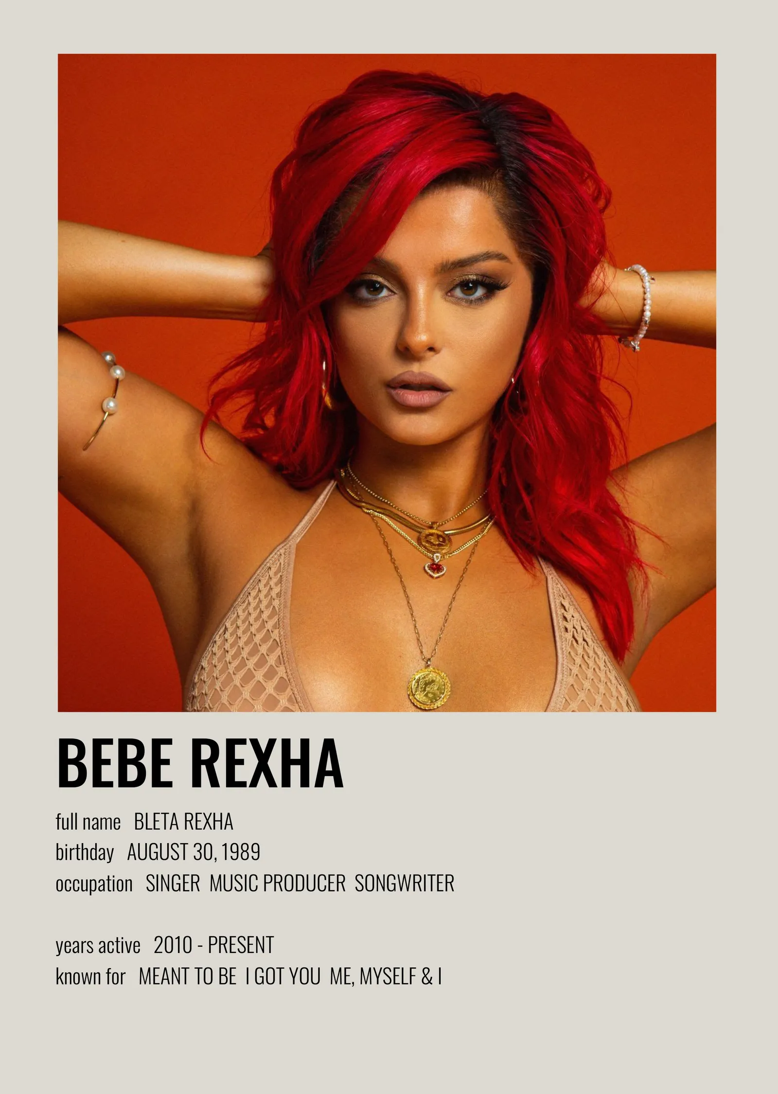 Bebe Rexha metal tablo