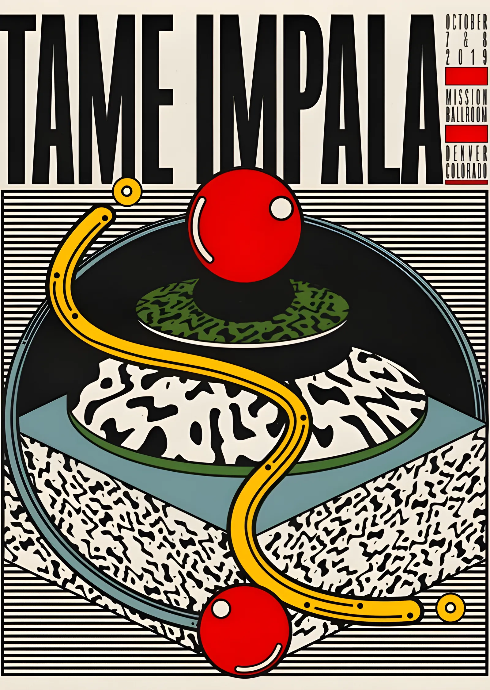 Tame Impala - Denver 2019 metal tablo