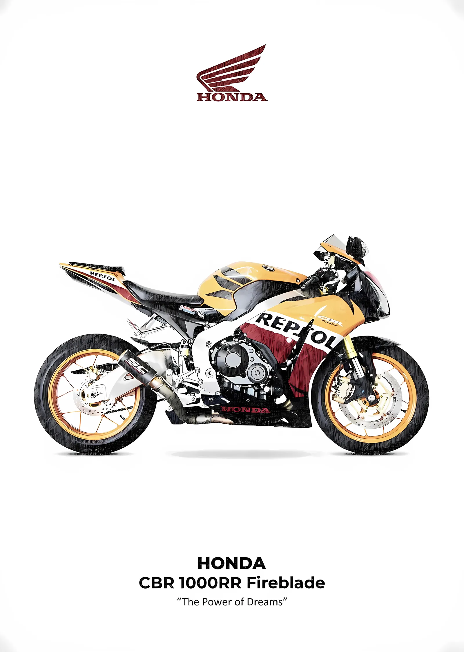Honda CBR1000RR Fireblade - Repsol metal tablo