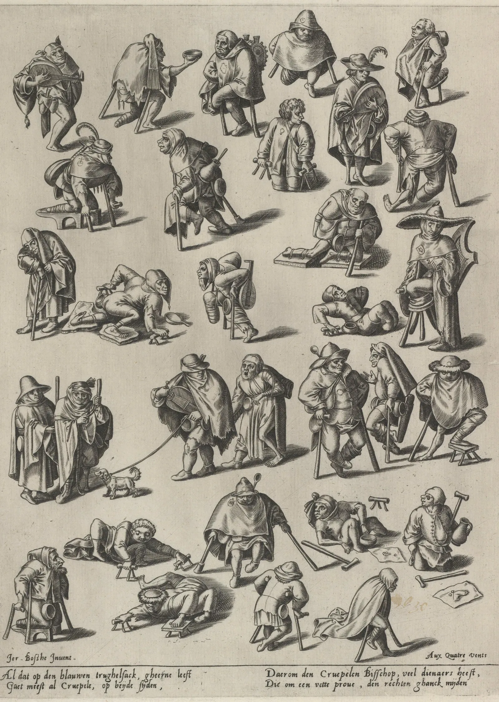 Dilenciler ve Sakatlar - Hieronymus Bosch metal tablo