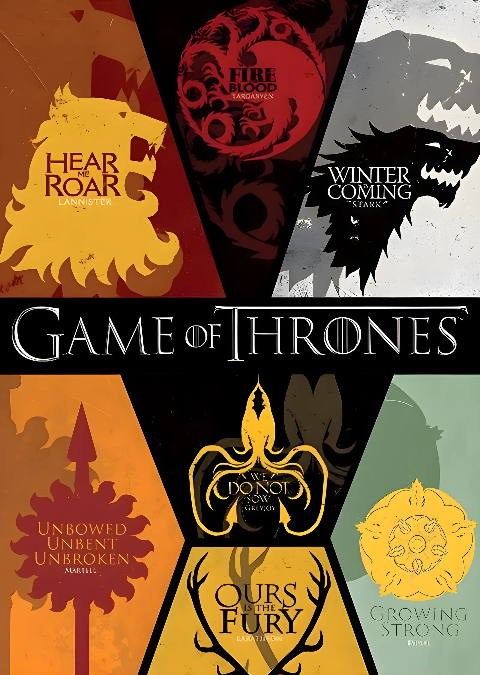 Game of Thrones: Hanedan Armaları metal tablo