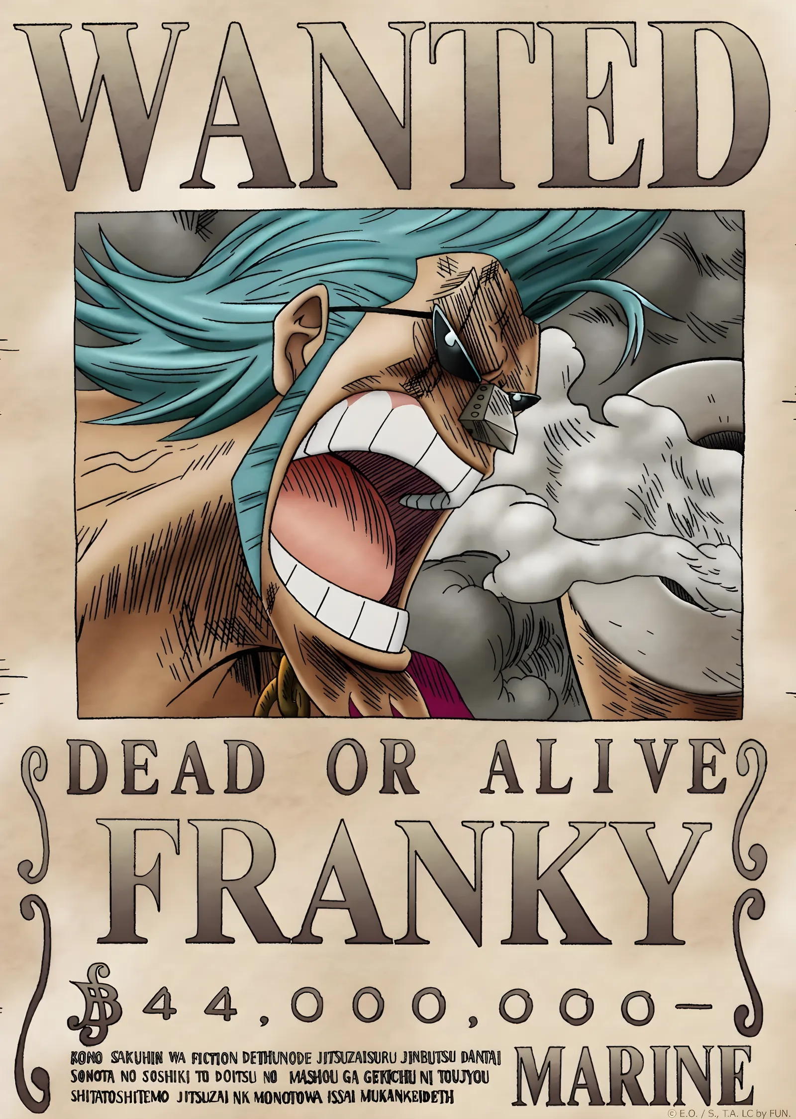 Franky: One Piece'den Ödüllü Korsan metal tablo