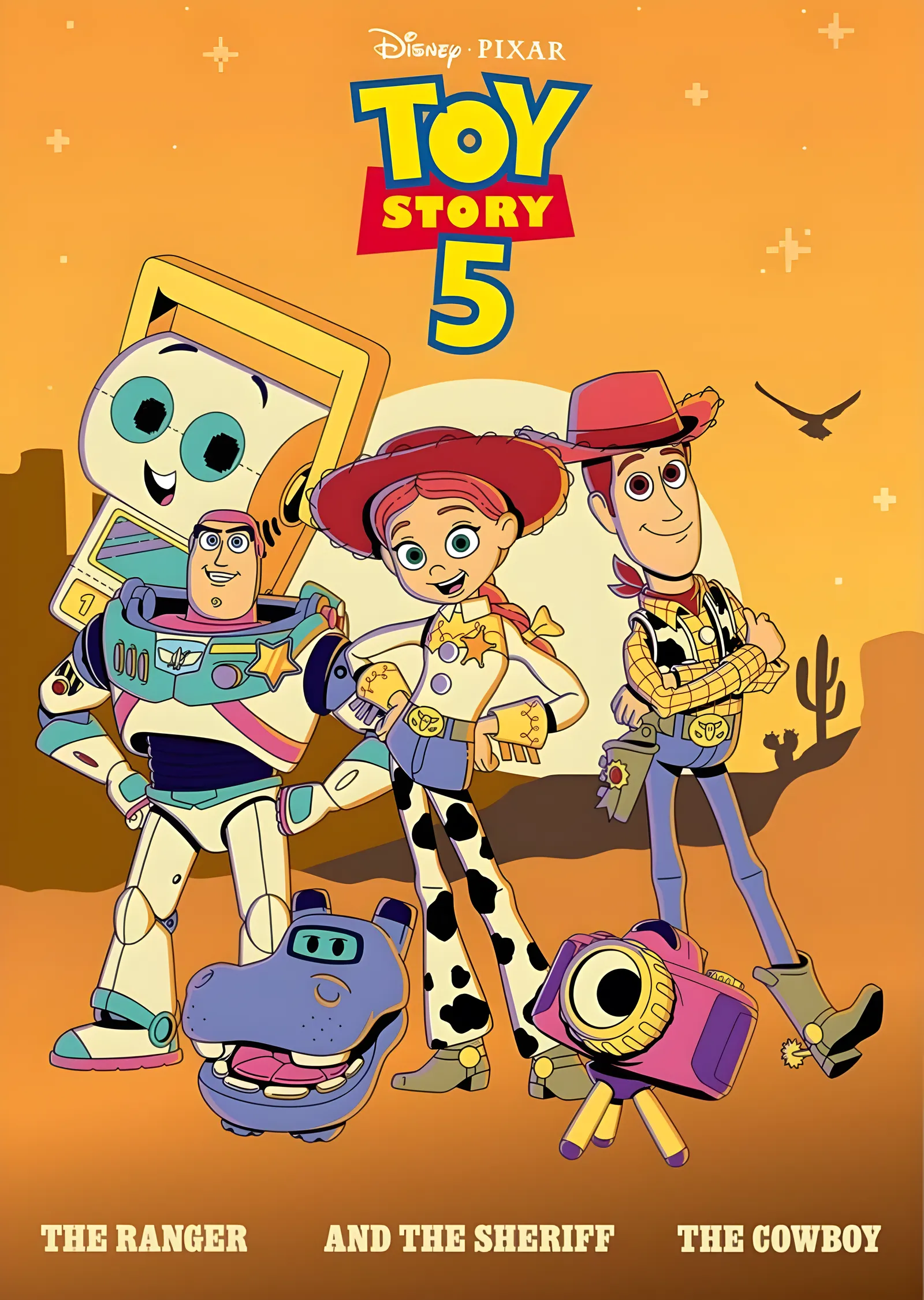 Toy Story 5 - Woody, Jessie ve Buzz metal tablo