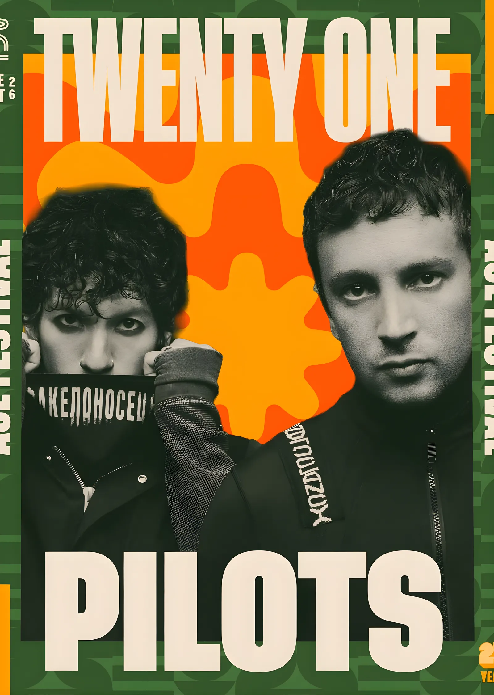 Twenty One Pilots: Turuncu Kapak metal tablo