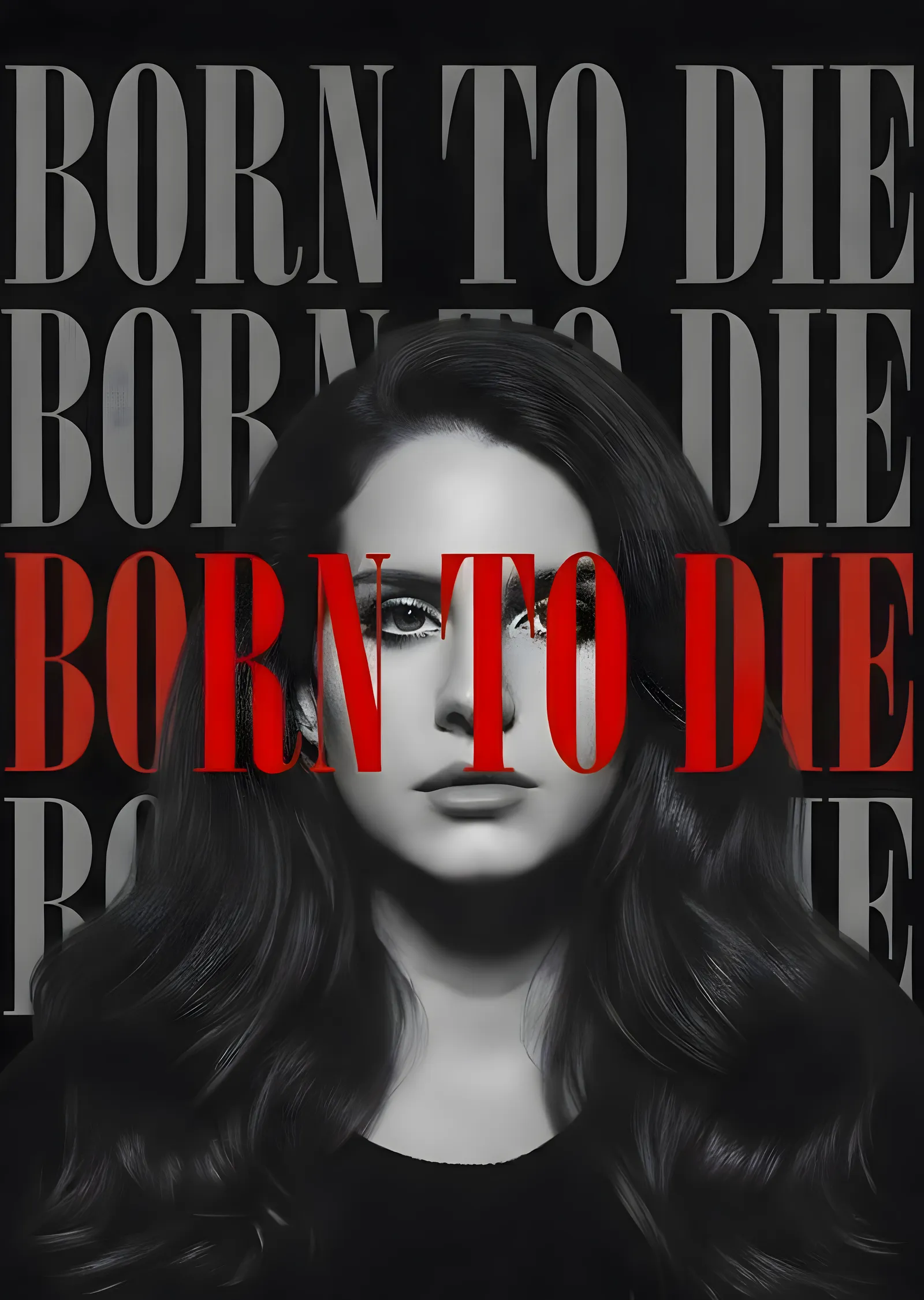 Lana Del Rey: Born to Die · Tekrarlı Tipografi metal tablo