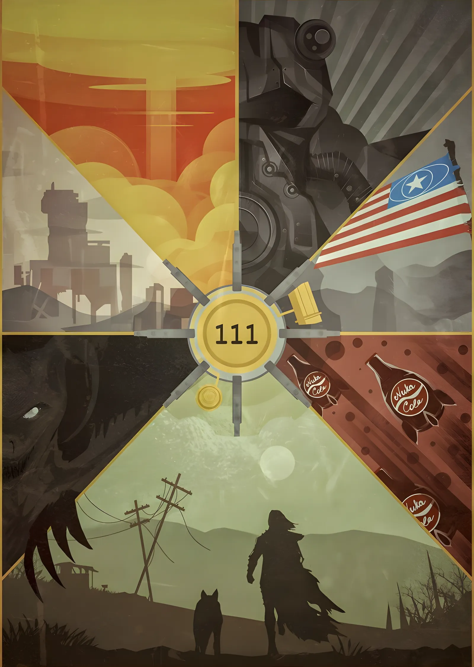 Fallout: Vault 111 metal tablo