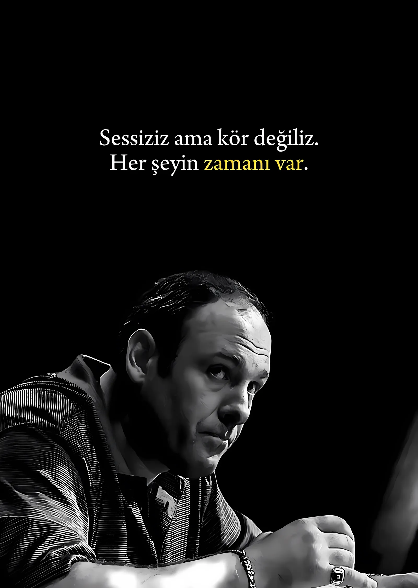 Sessiziz Ama Kör Değiliz metal tablo