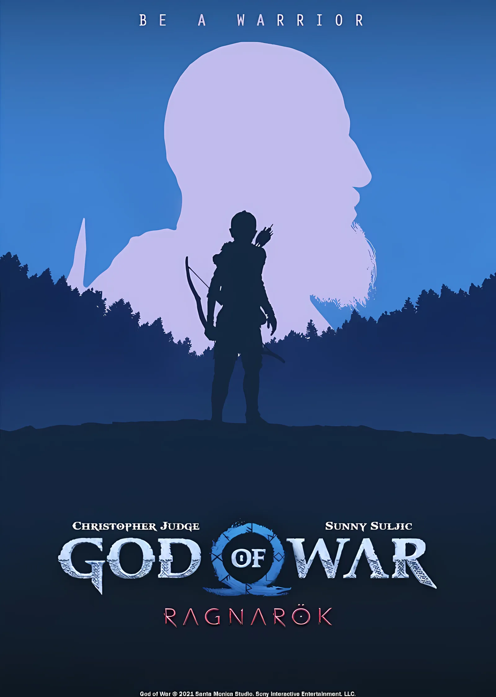 God of War Ragnarök: Be a Warrior metal tablo