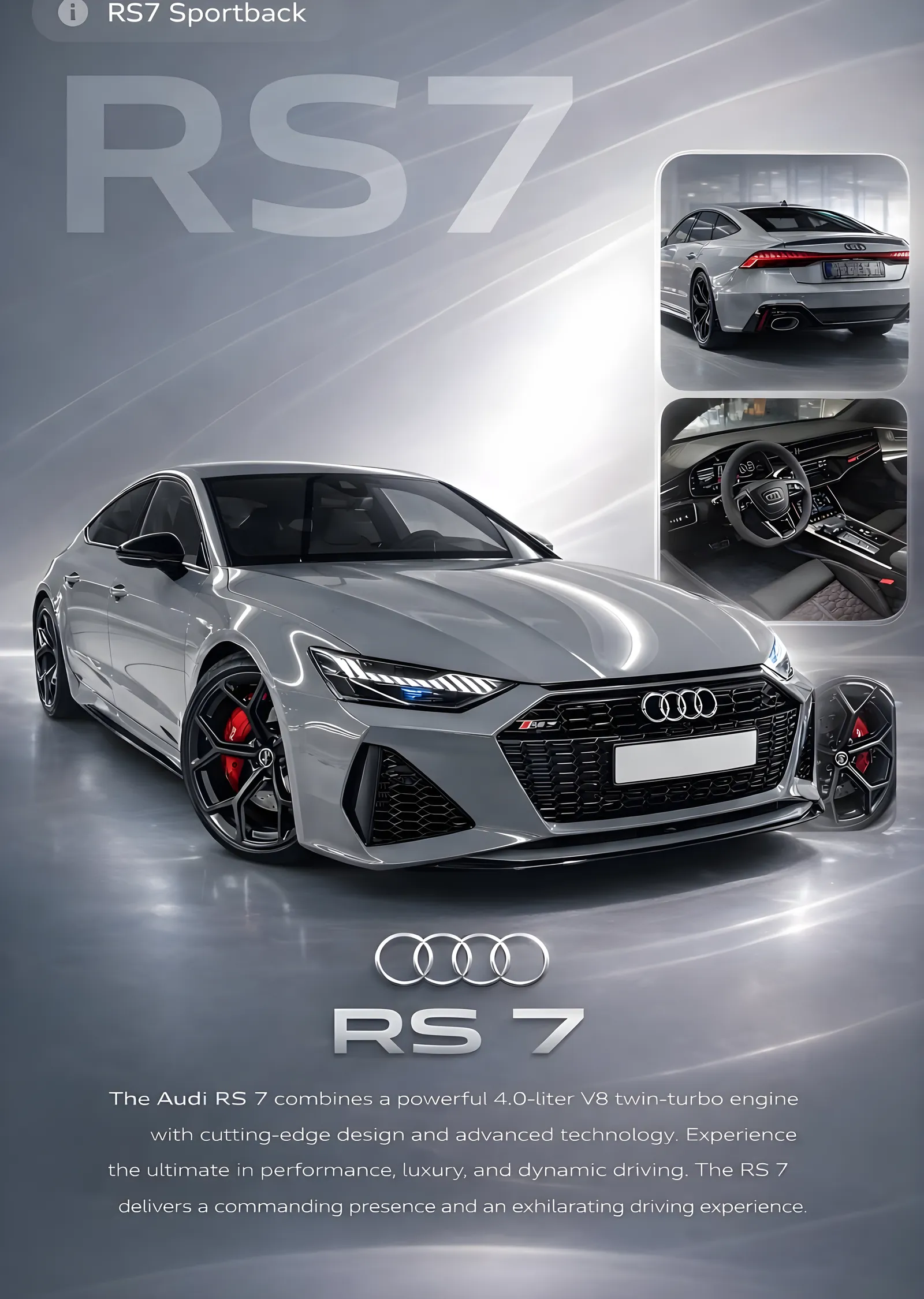 Audi RS7 Sportback metal tablo