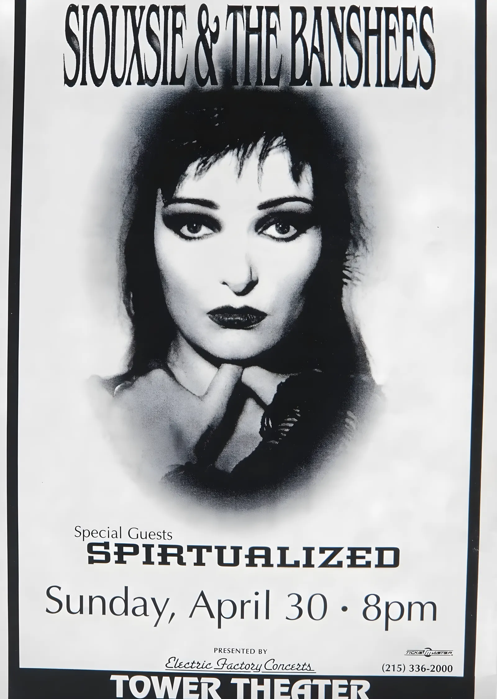 Siouxsie & the Banshees: Tower Theater metal tablo