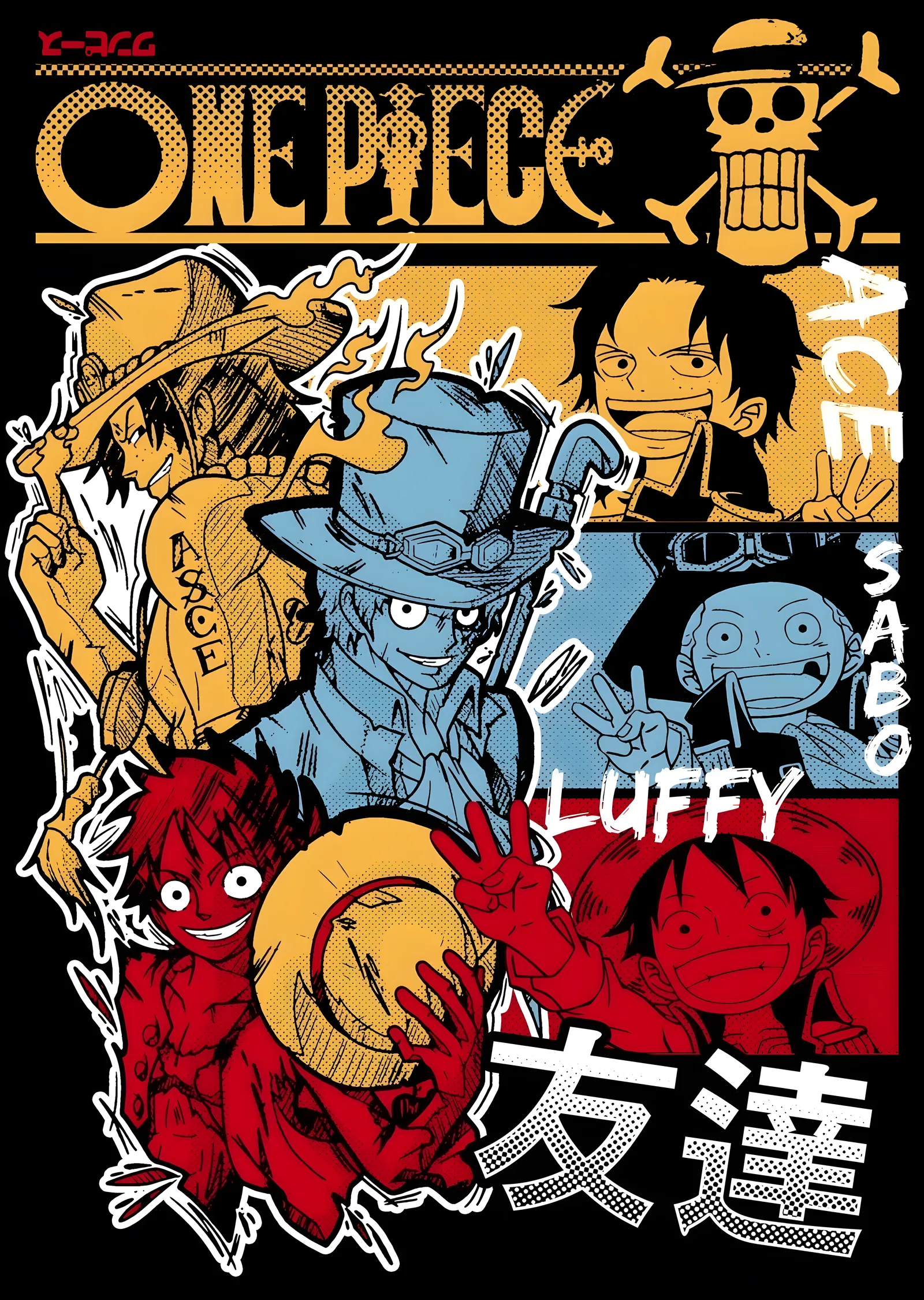 One Piece: Ace, Sabo ve Luffy Kardeşliği metal tablo