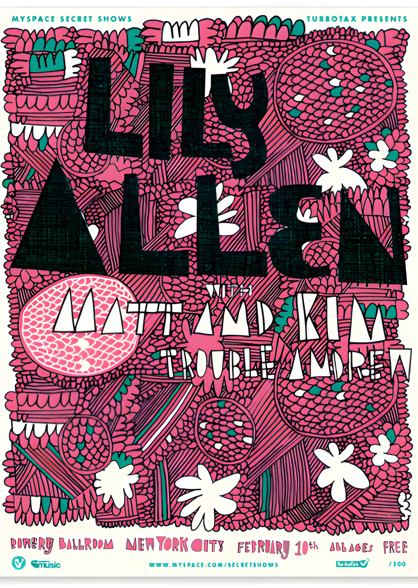 Lily Allen: Bowery Ballroom metal tablo