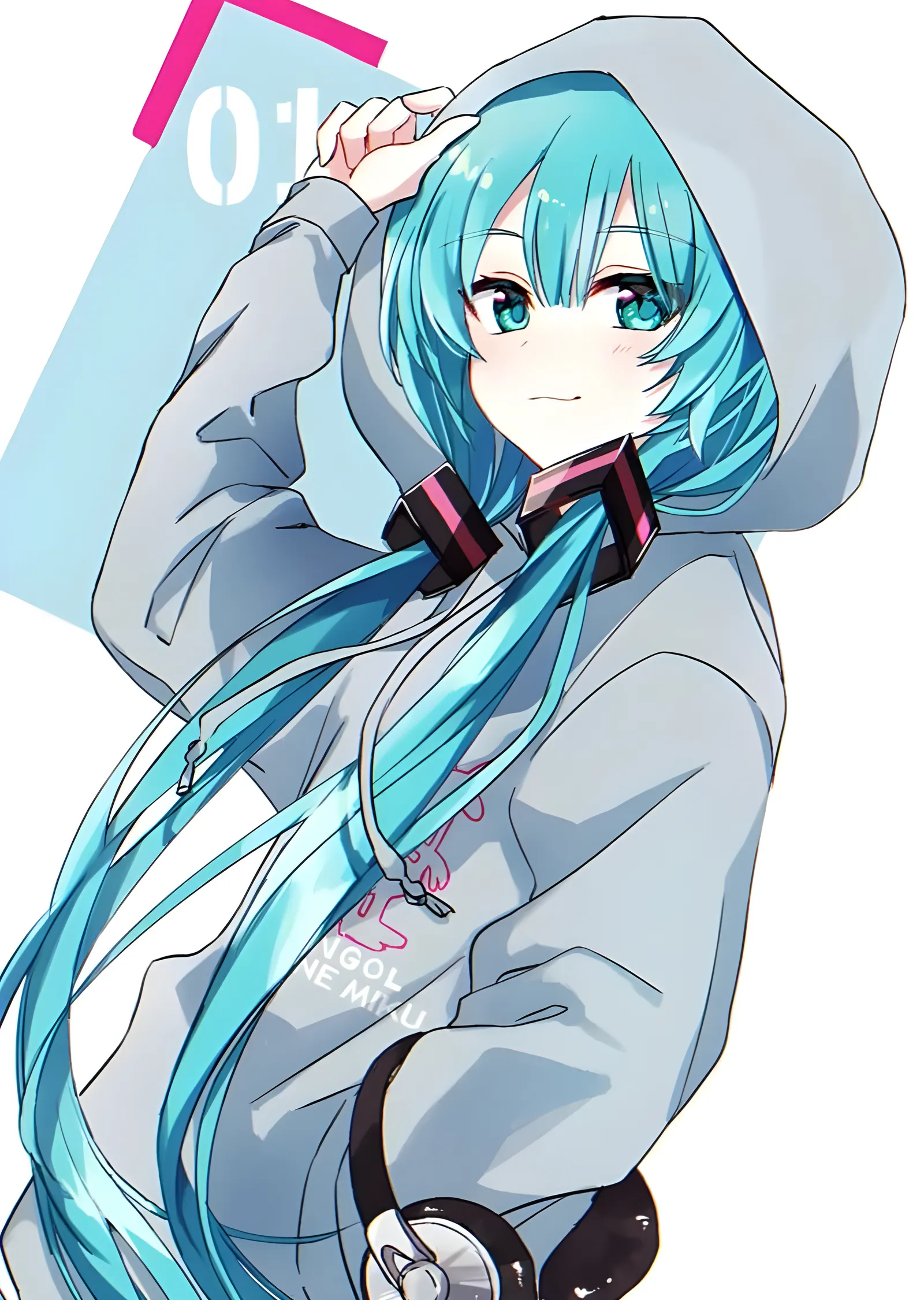 Hatsune Miku - Kapüşonlu 01 metal tablo