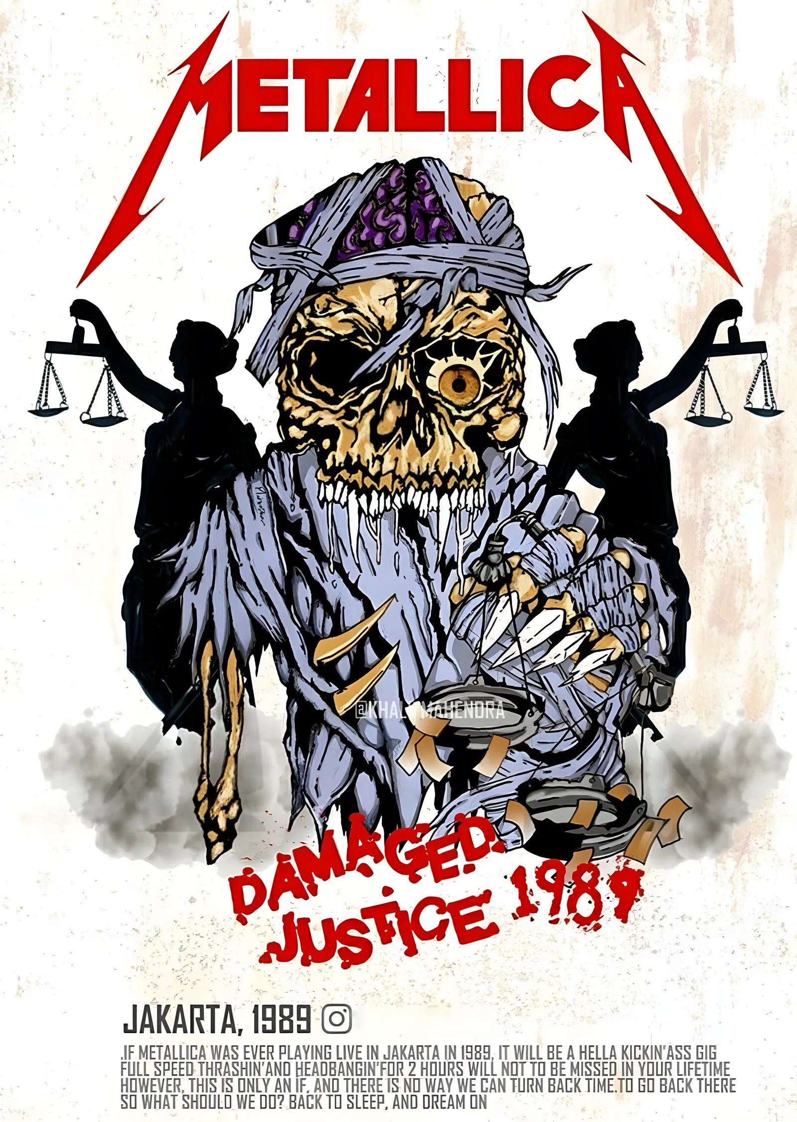 Metallica: Damaged Justice 1989 metal tablo