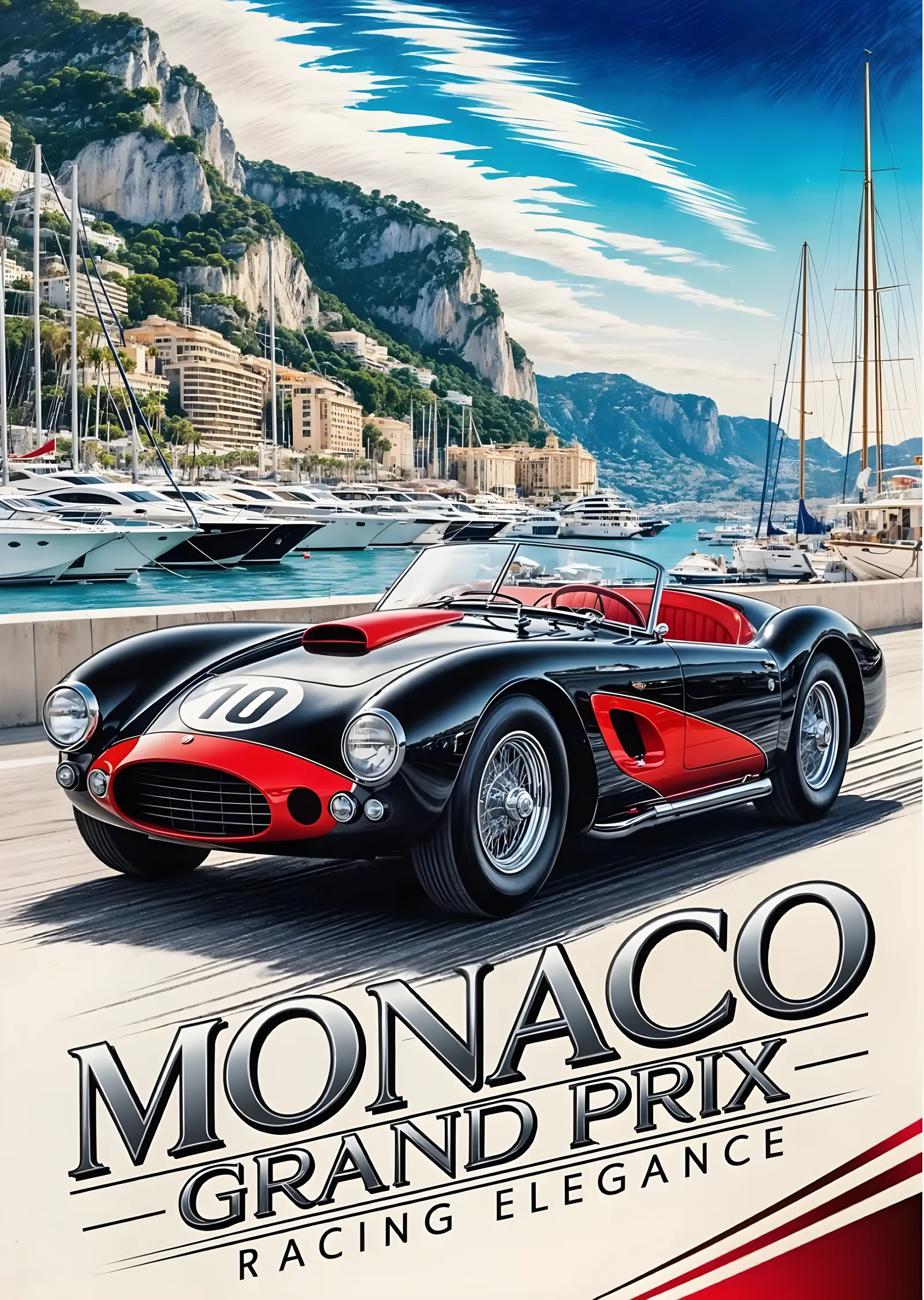 Monaco Grand Prix: Klasik Yarış Arabası metal tablo
