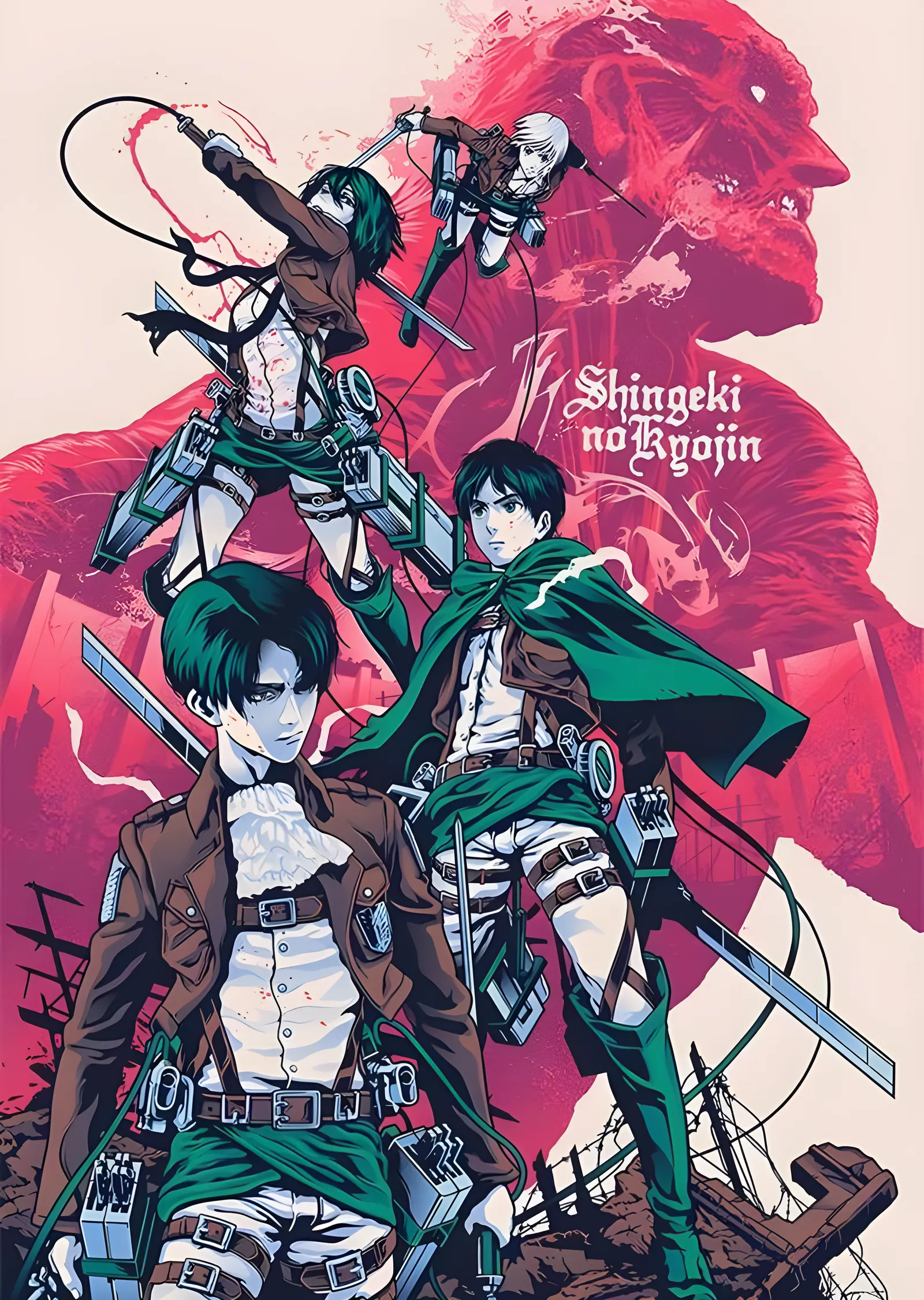 Attack on Titan: Keşif Birliği Kolajı metal tablo