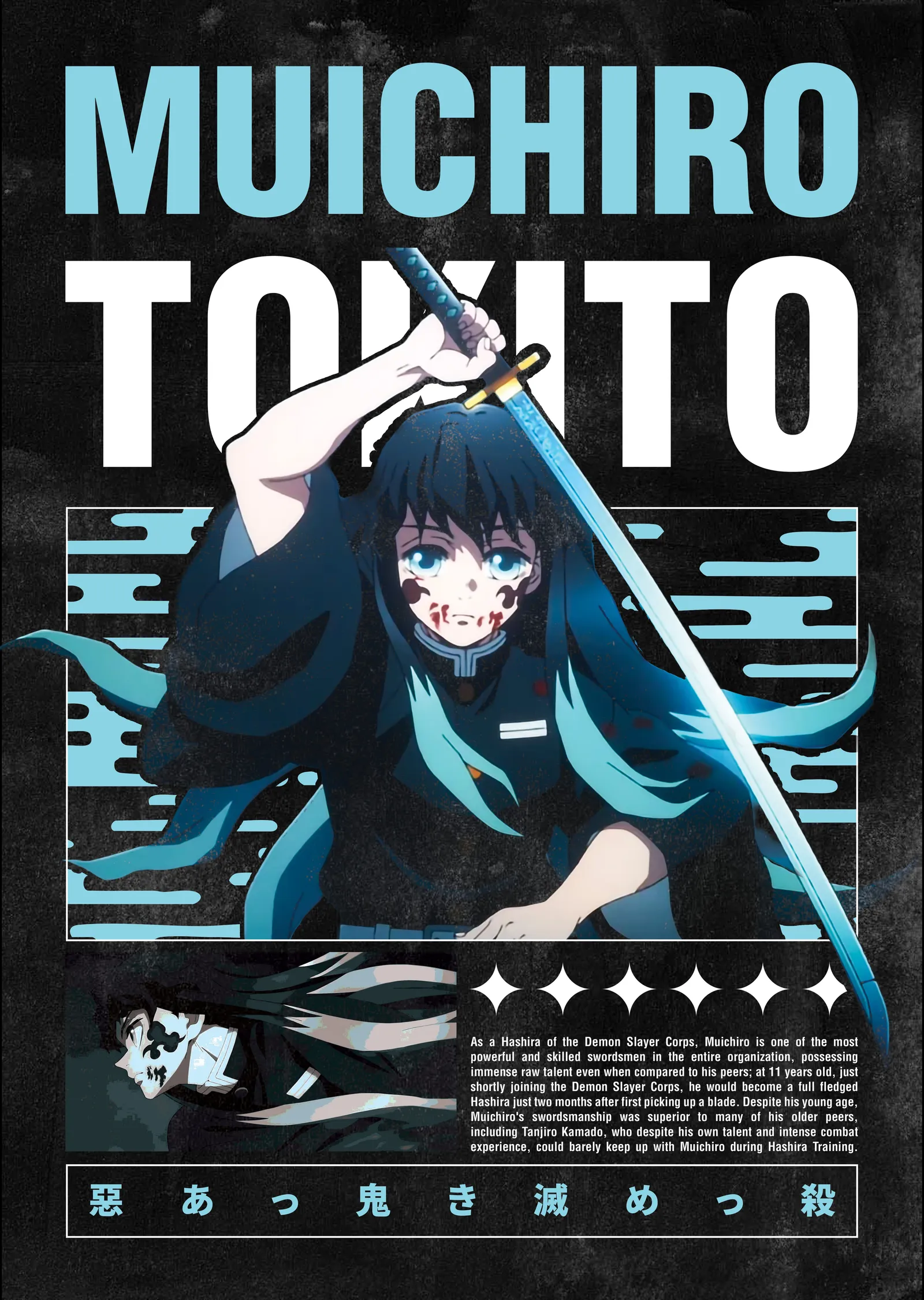 Demon Slayer: Muichiro Tokito Sis Nefesi metal tablo