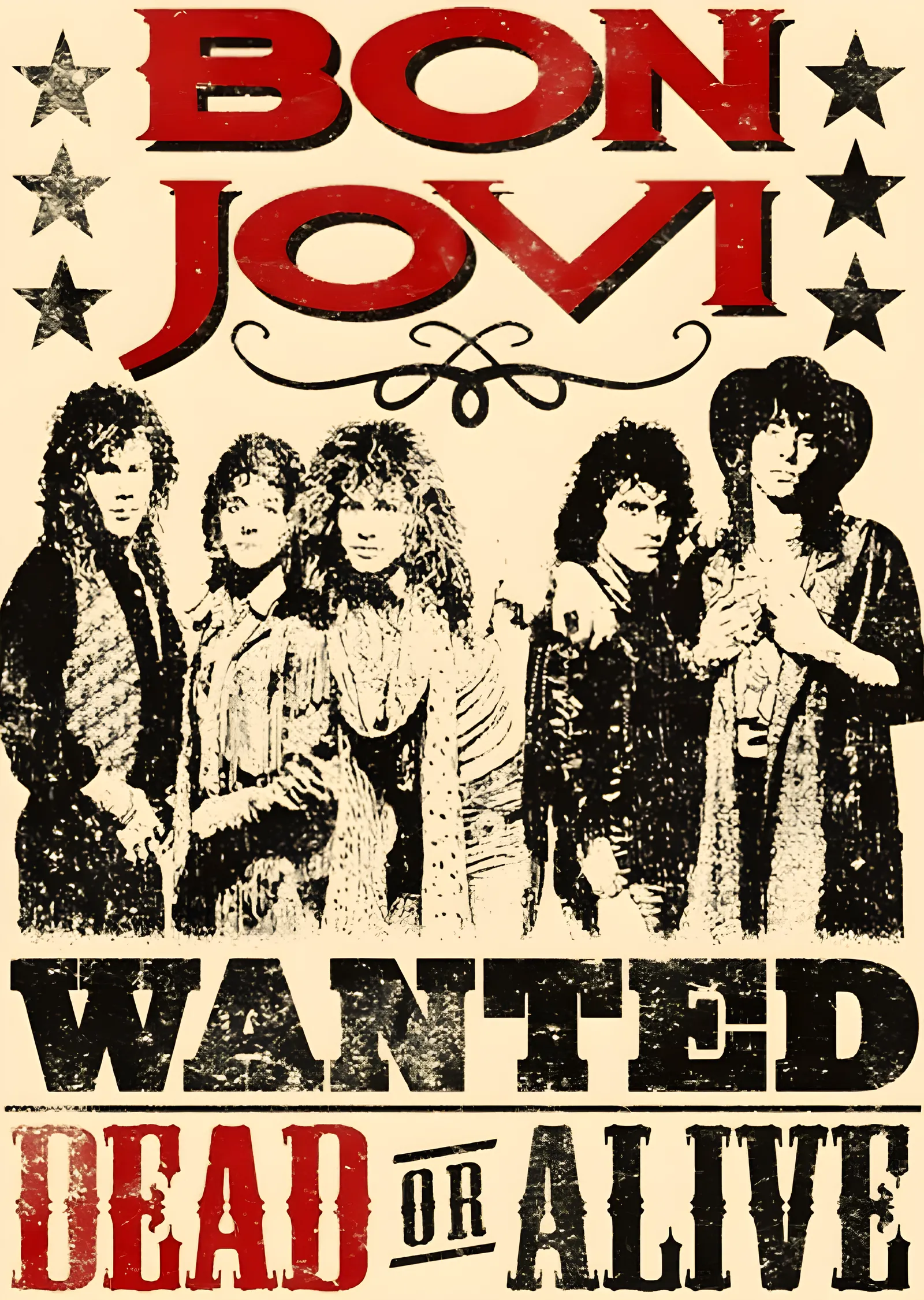 Bon Jovi: Wanted Dead or Alive metal tablo