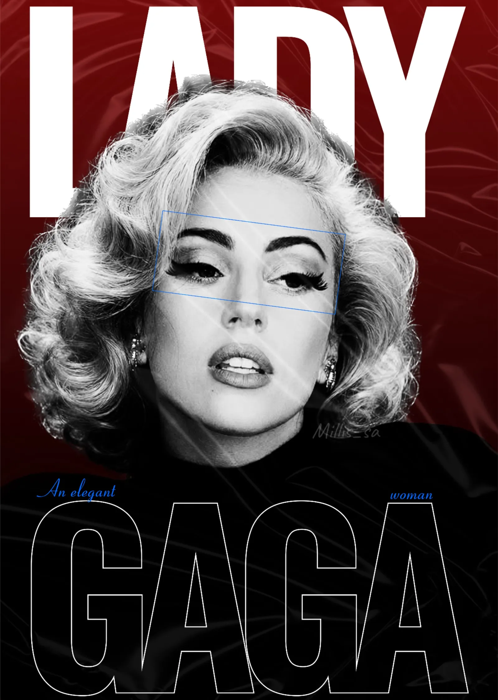 Lady Gaga: Dergi Kapağı metal tablo