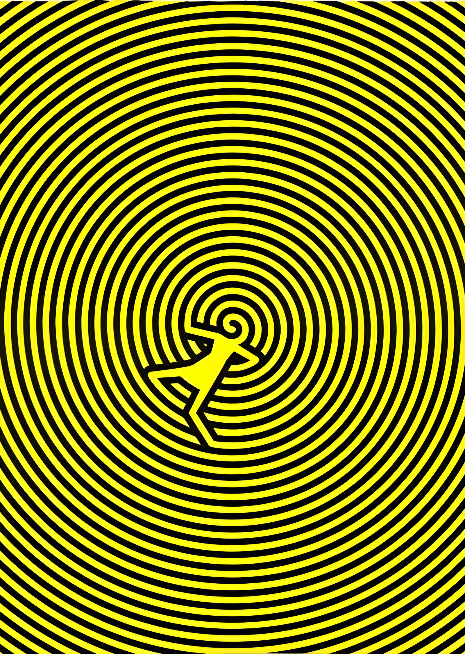 Sarı Spiral: Dalgıç metal tablo