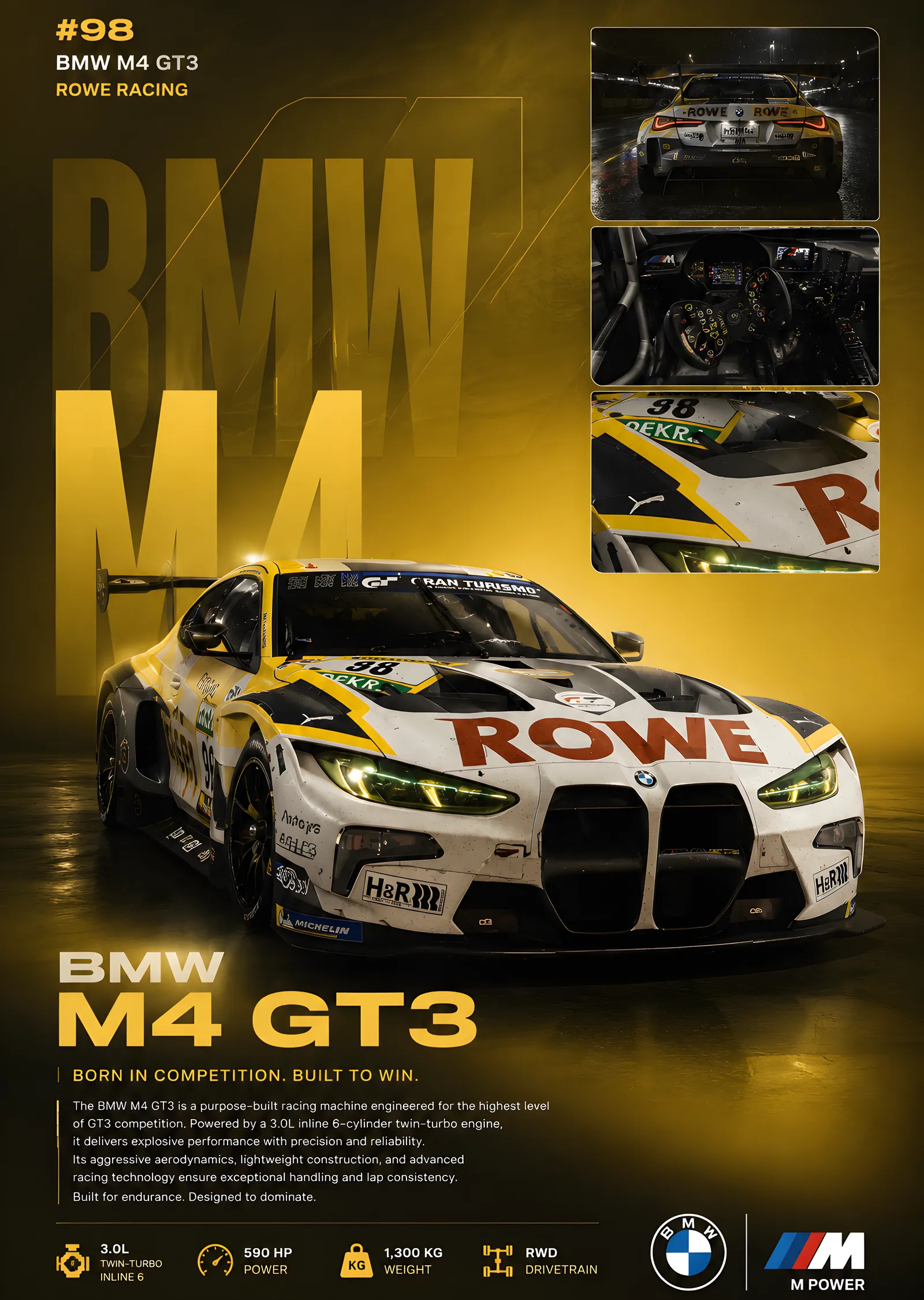 BMW M4 GT3 metal tablo