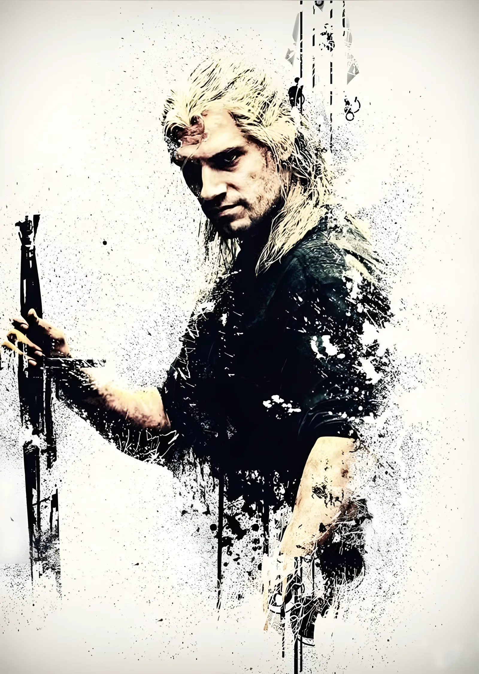 The Witcher: Mürekkep Geralt metal tablo