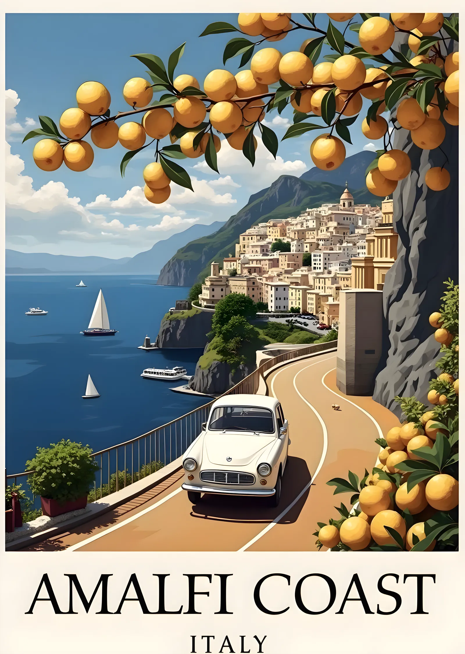 Amalfi Coast Italy metal tablo