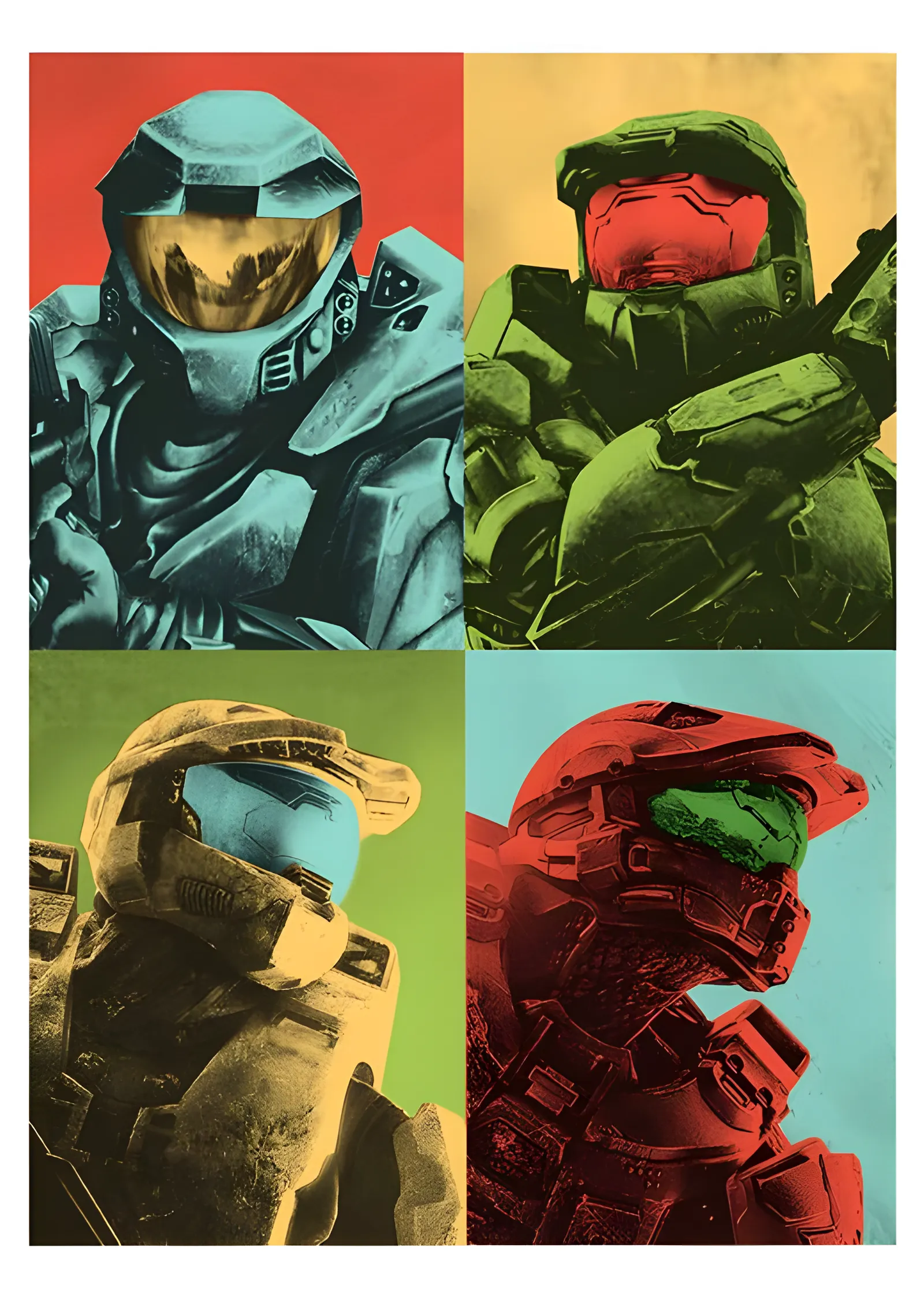 Halo: Dört Renk metal tablo