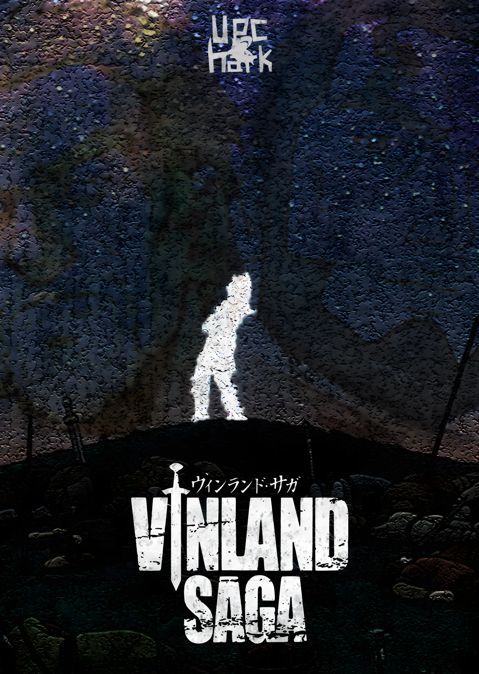 Vinland Saga: Gece Karanlığında Silüet metal tablo