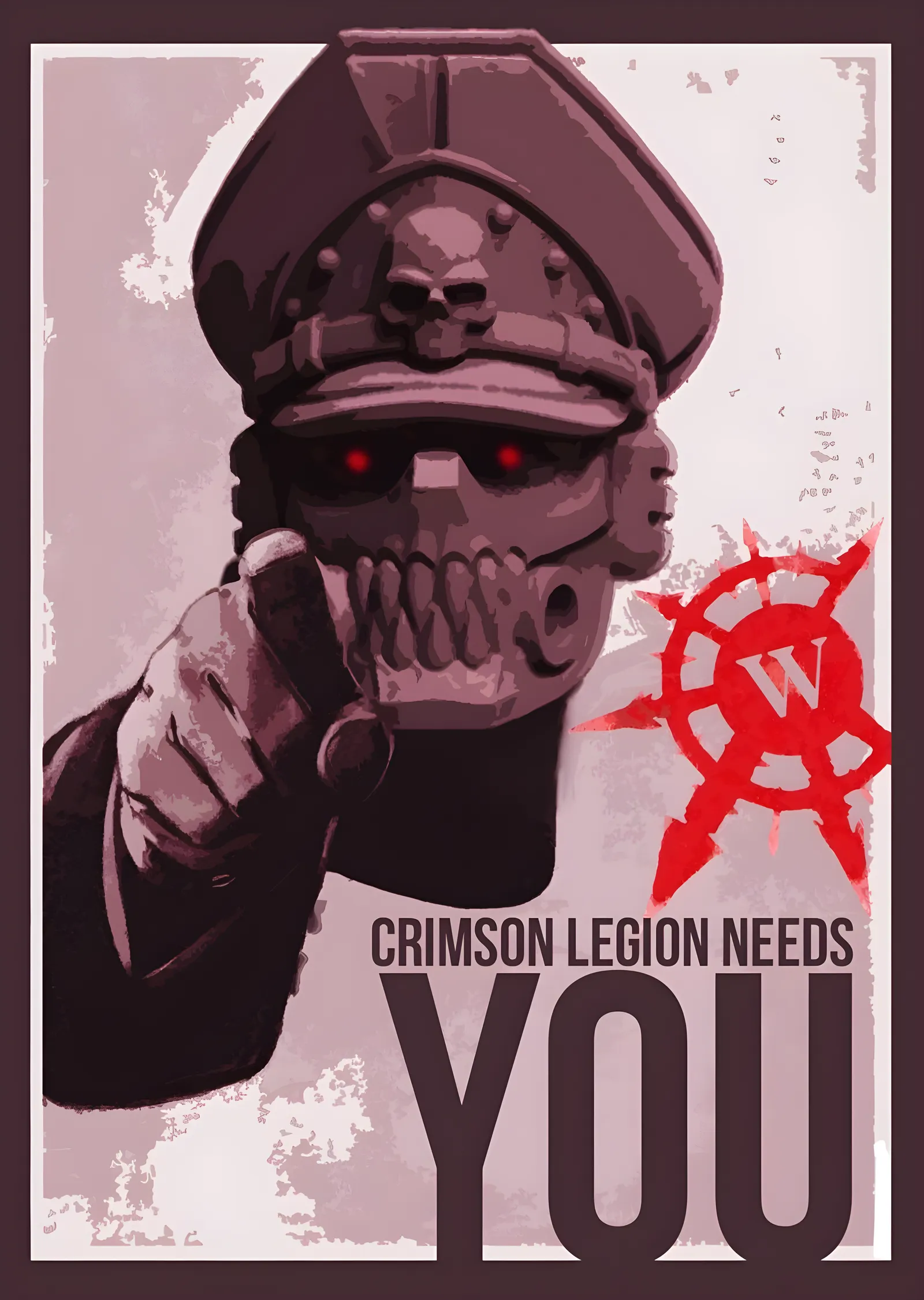 Crimson Legion Needs You metal tablo