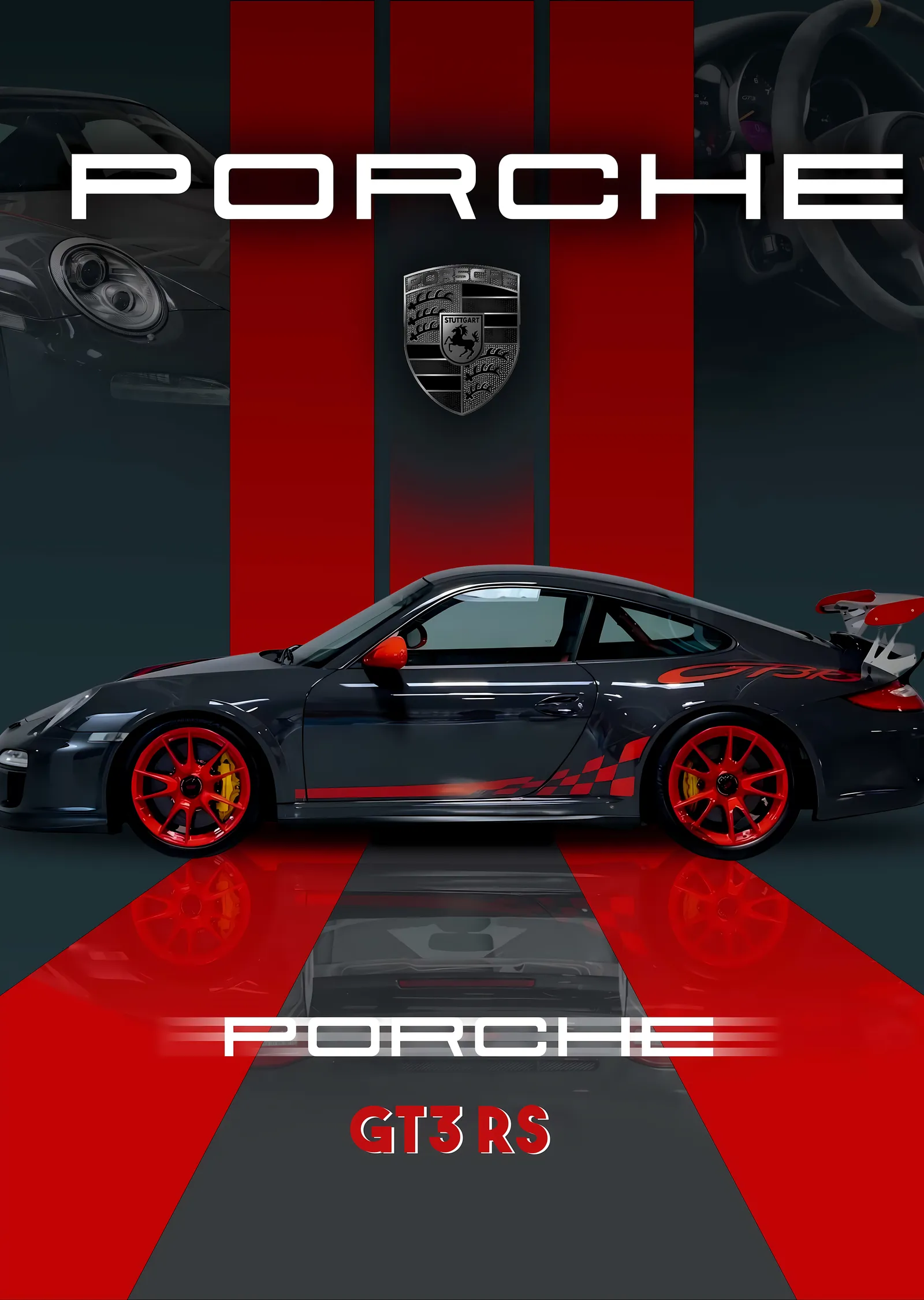 Porsche GT3 RS metal tablo