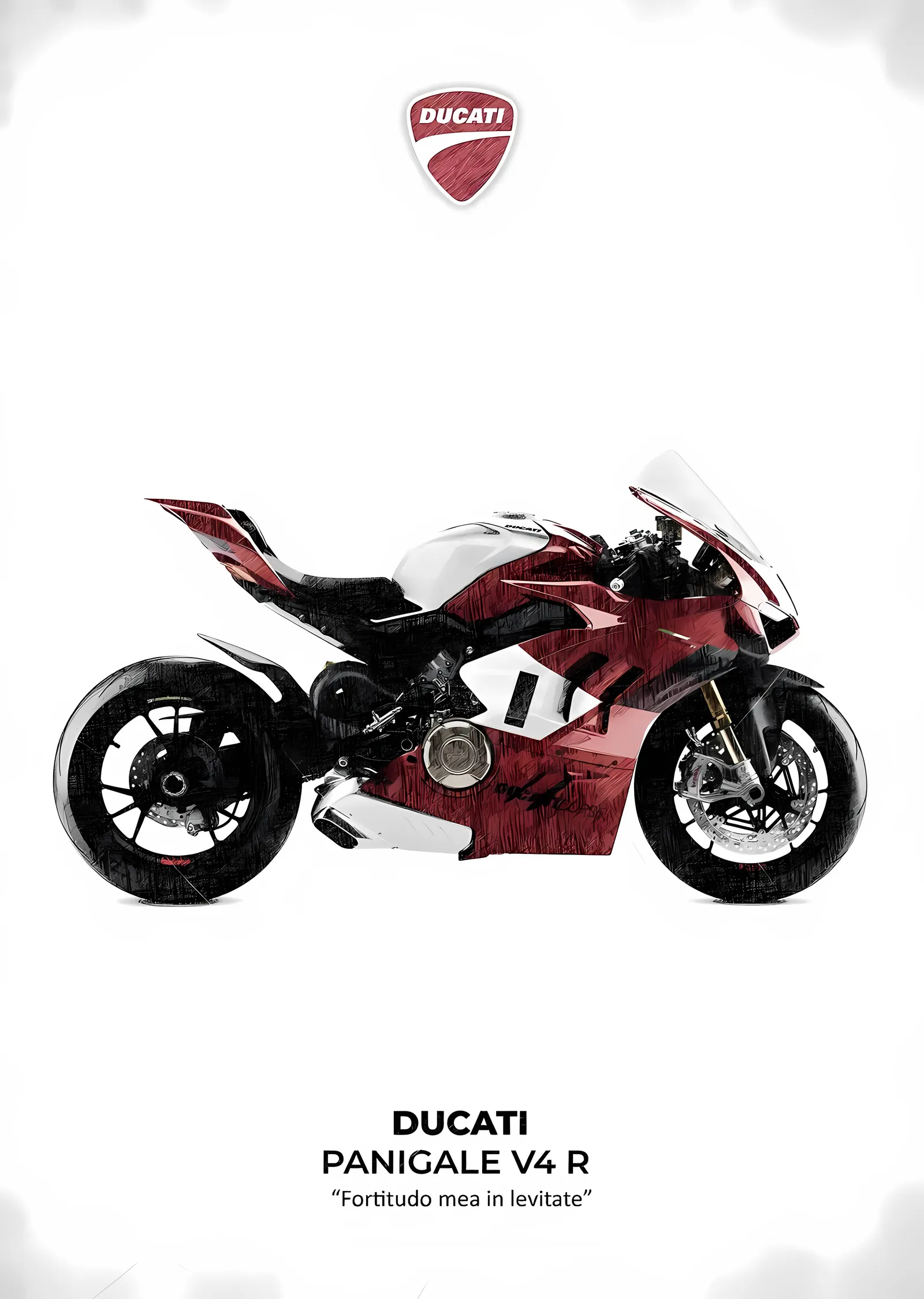 Ducati Panigale V4 R - Bordo Gövde metal tablo