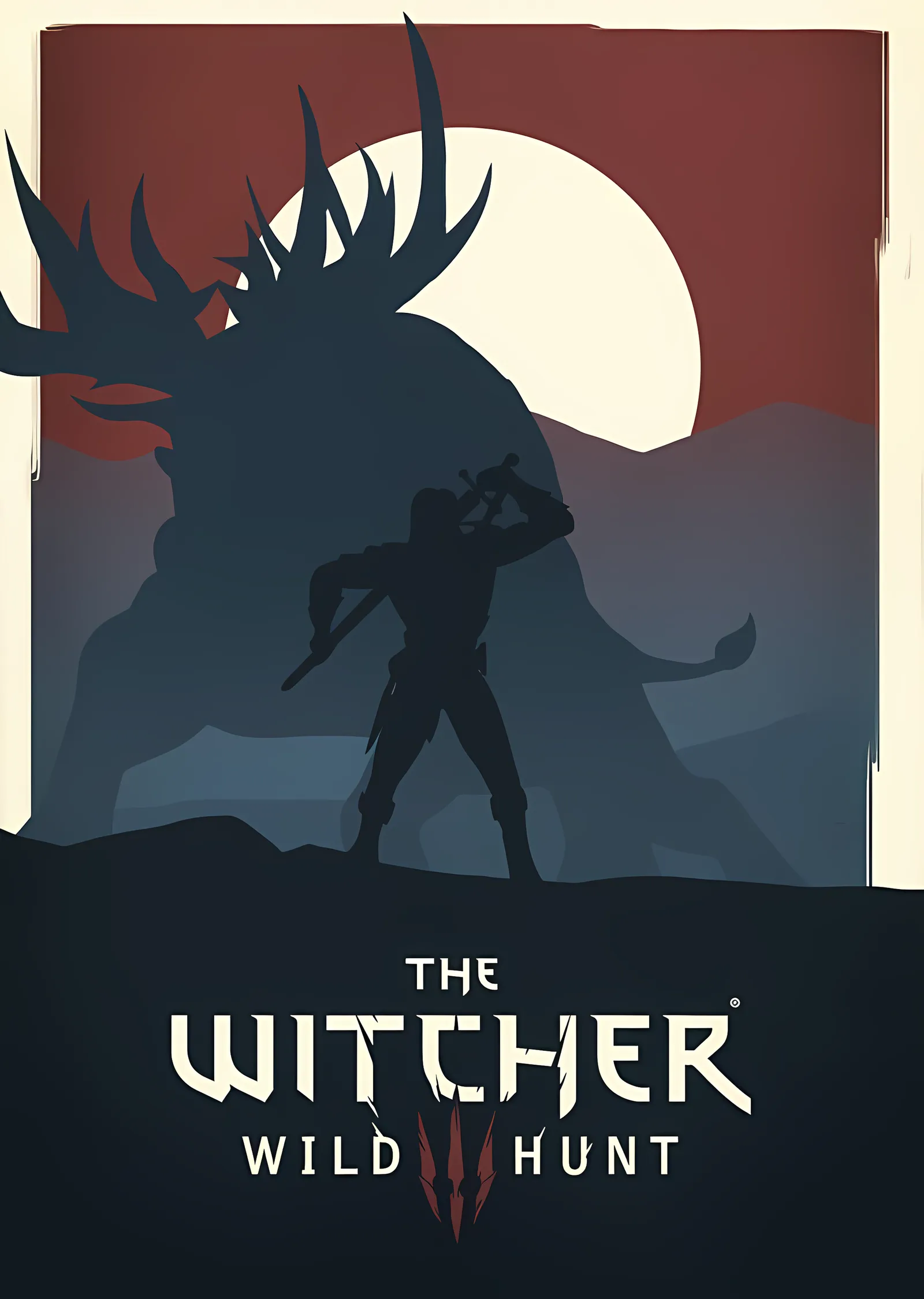 The Witcher: Geyik Silueti metal tablo