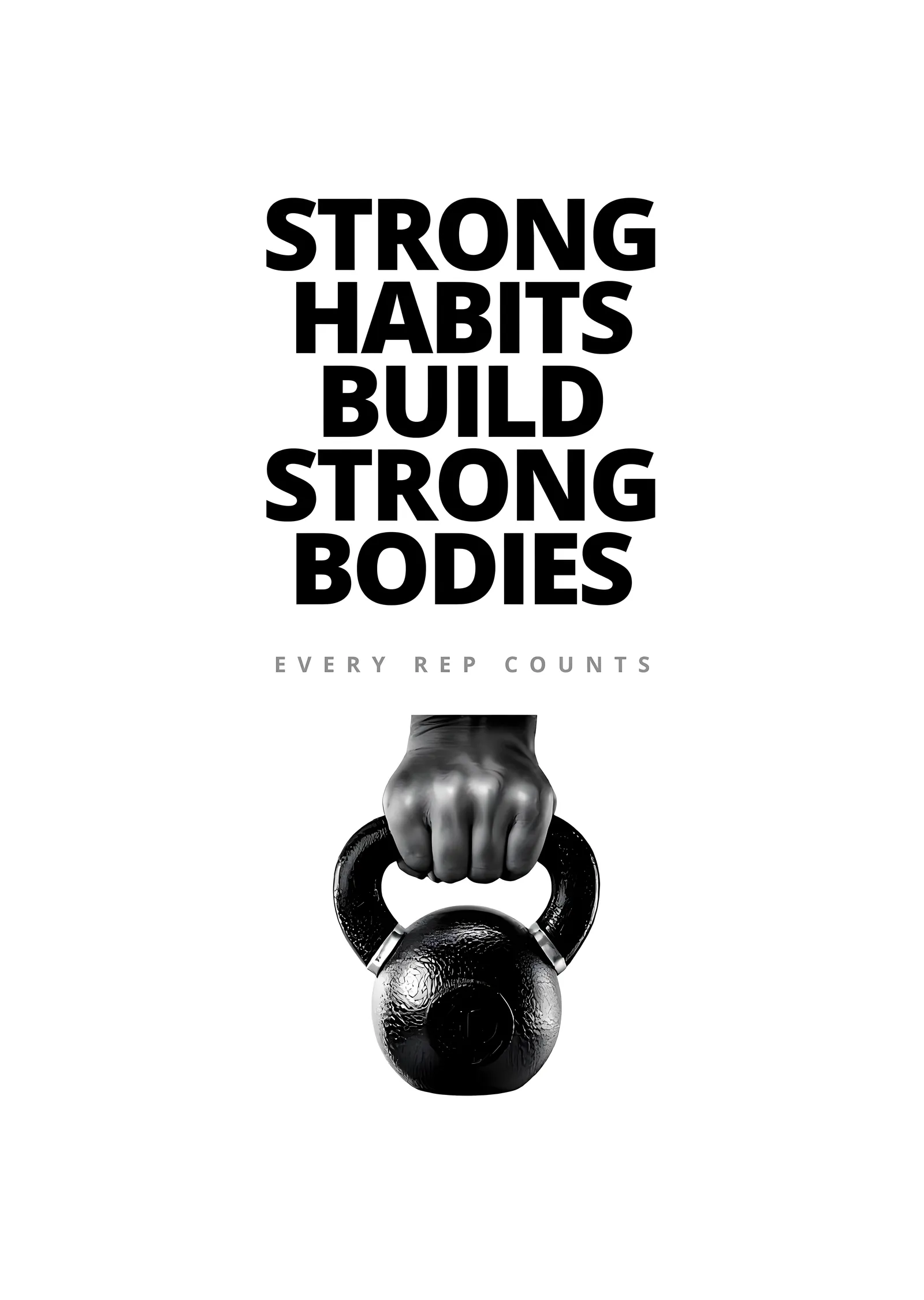 Strong Habits Build Strong Bodies metal tablo