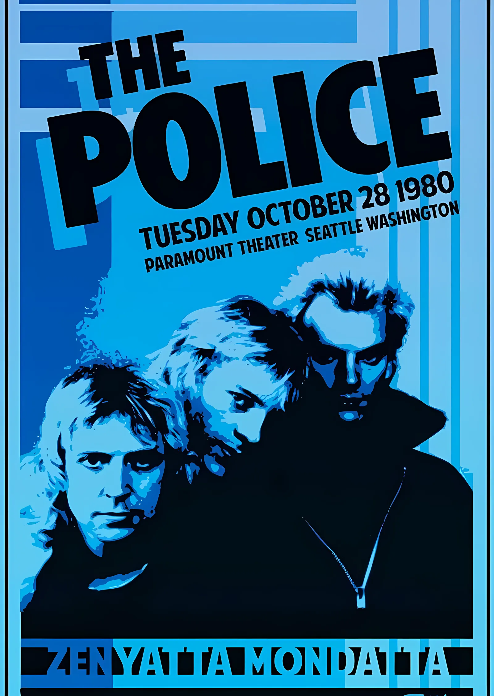 The Police: Paramount Theater 1980 metal tablo