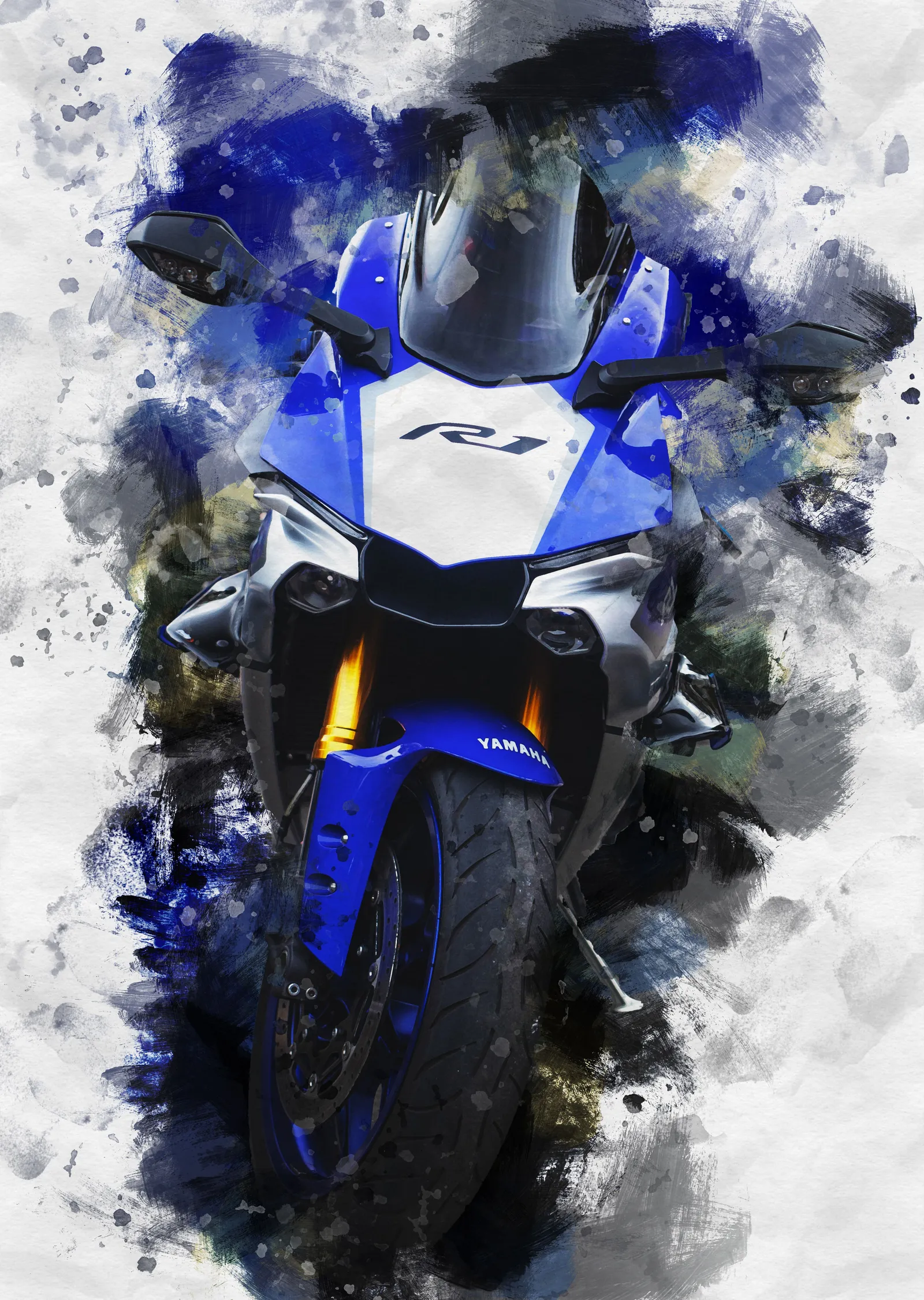 Yamaha YZF-R1 - Suluboya metal tablo