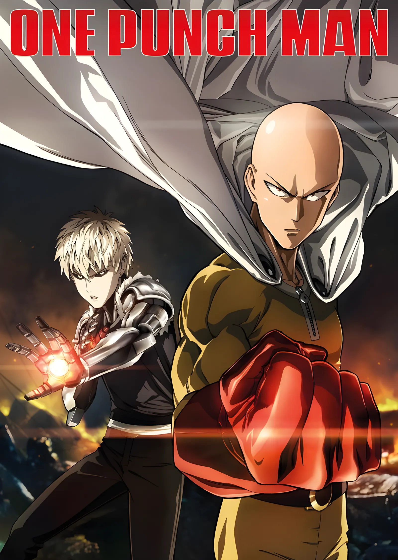 One Punch Man: Kırmızı Logo metal tablo