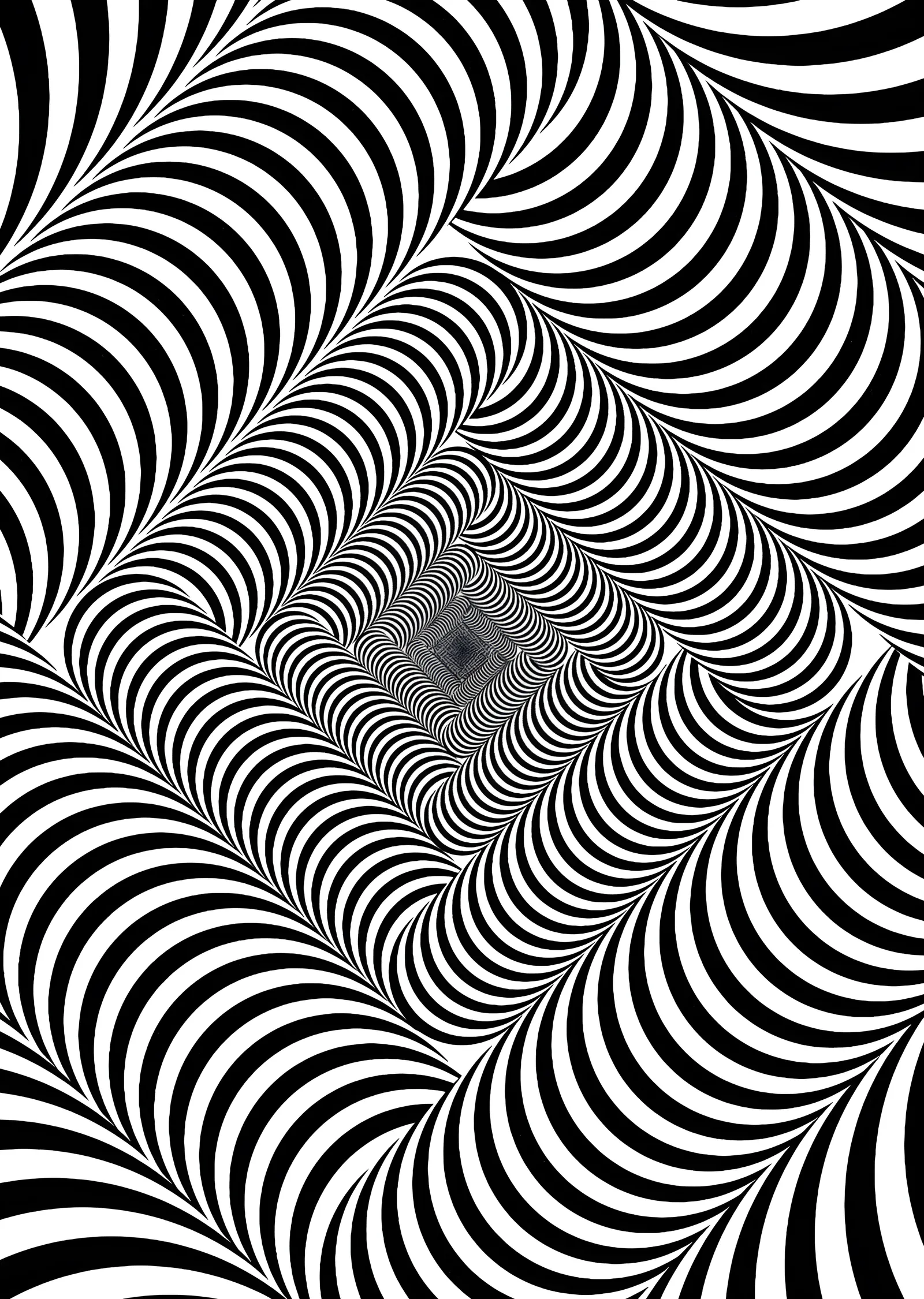 Op-Art: Kıvrımlı Çizgi metal tablo