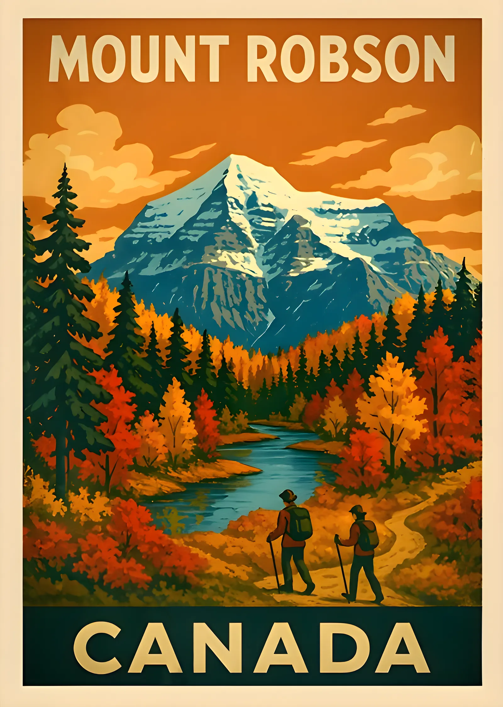 Mount Robson Kanada Doğa Manzarası metal tablo