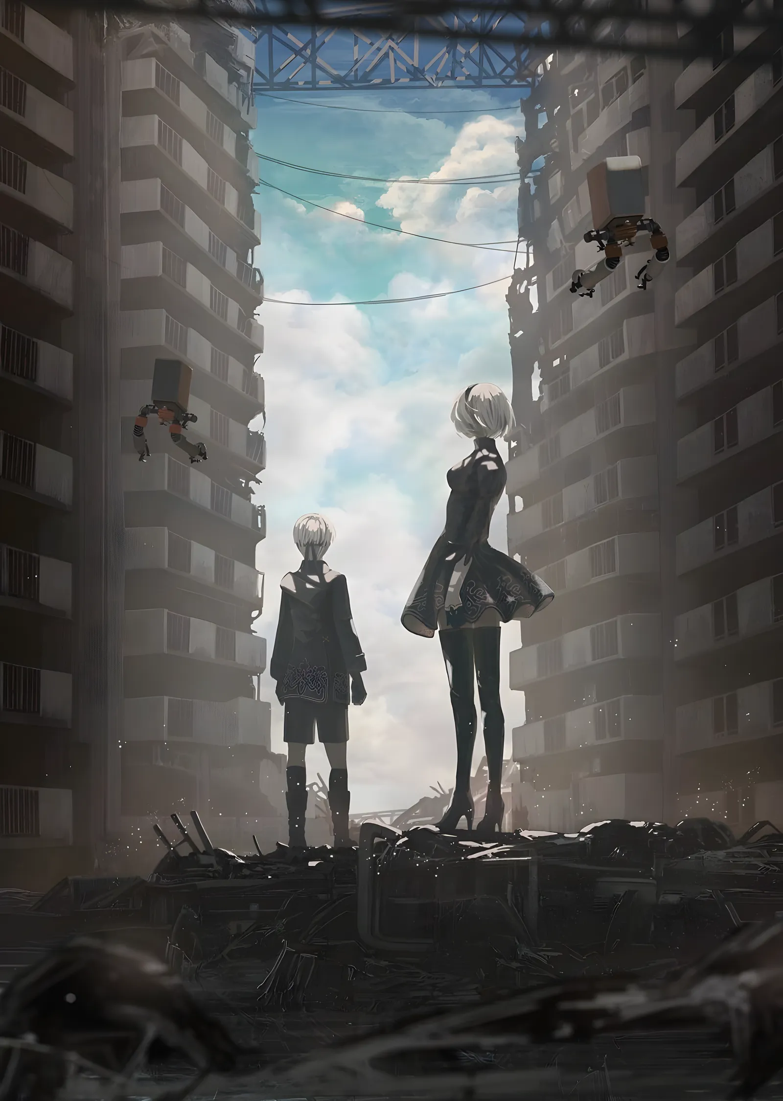 NieR Automata: Gökdelenler metal tablo