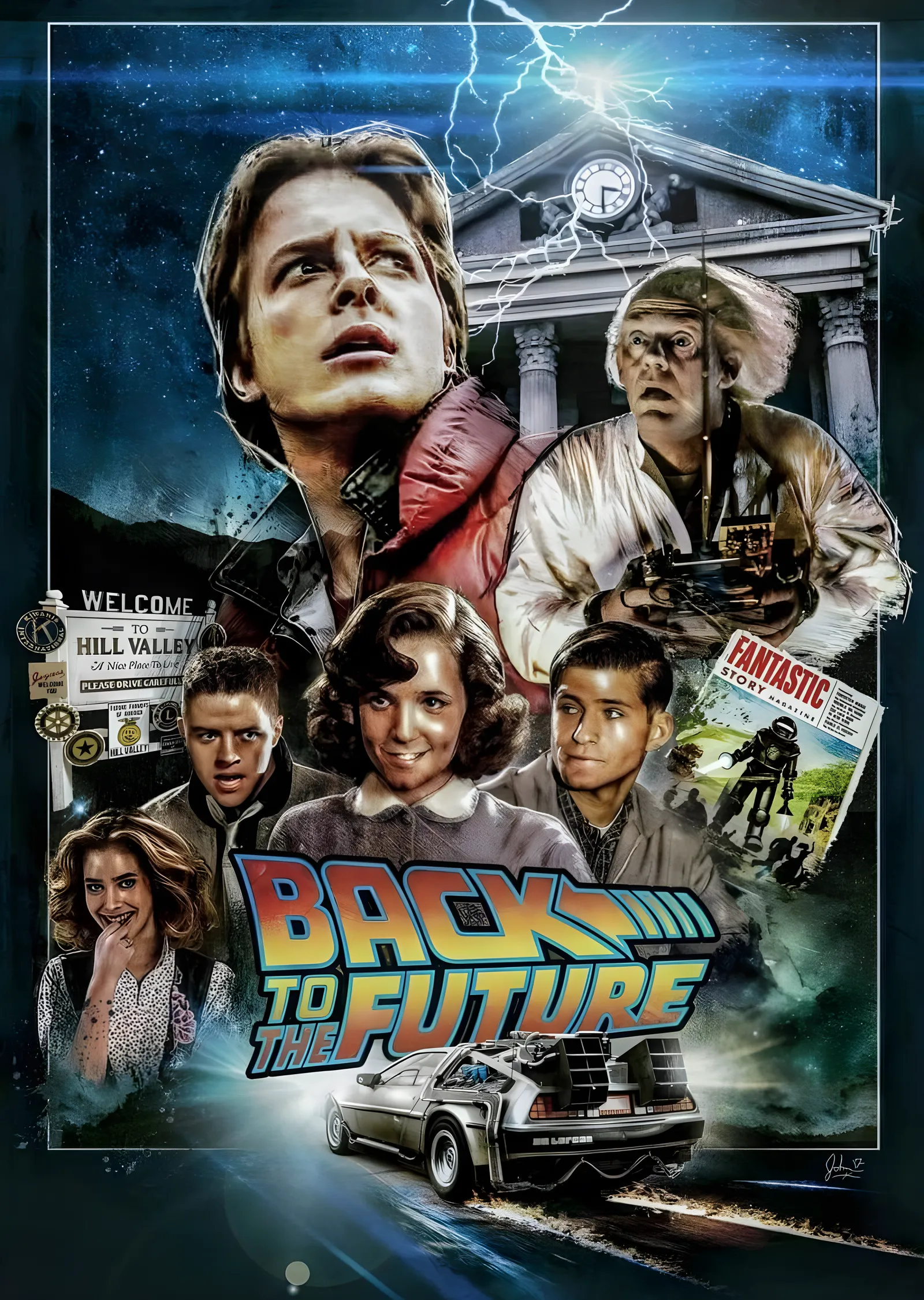 Back to the Future - Kolaj metal tablo